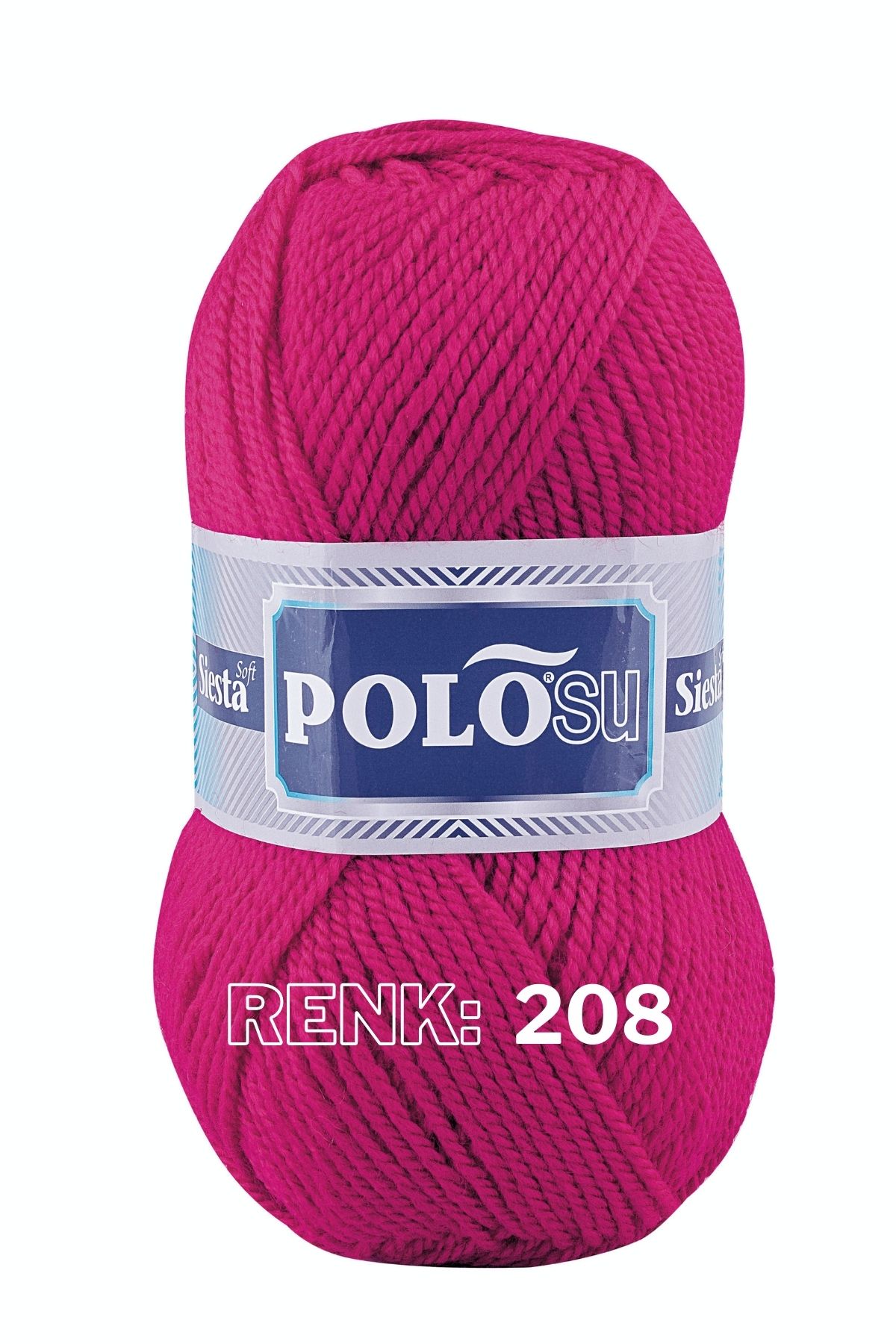 Polosu Açık Fuşya  Siesta Soft - Atkı Yelek Kazak El Örgü Ipliği Renk: 208