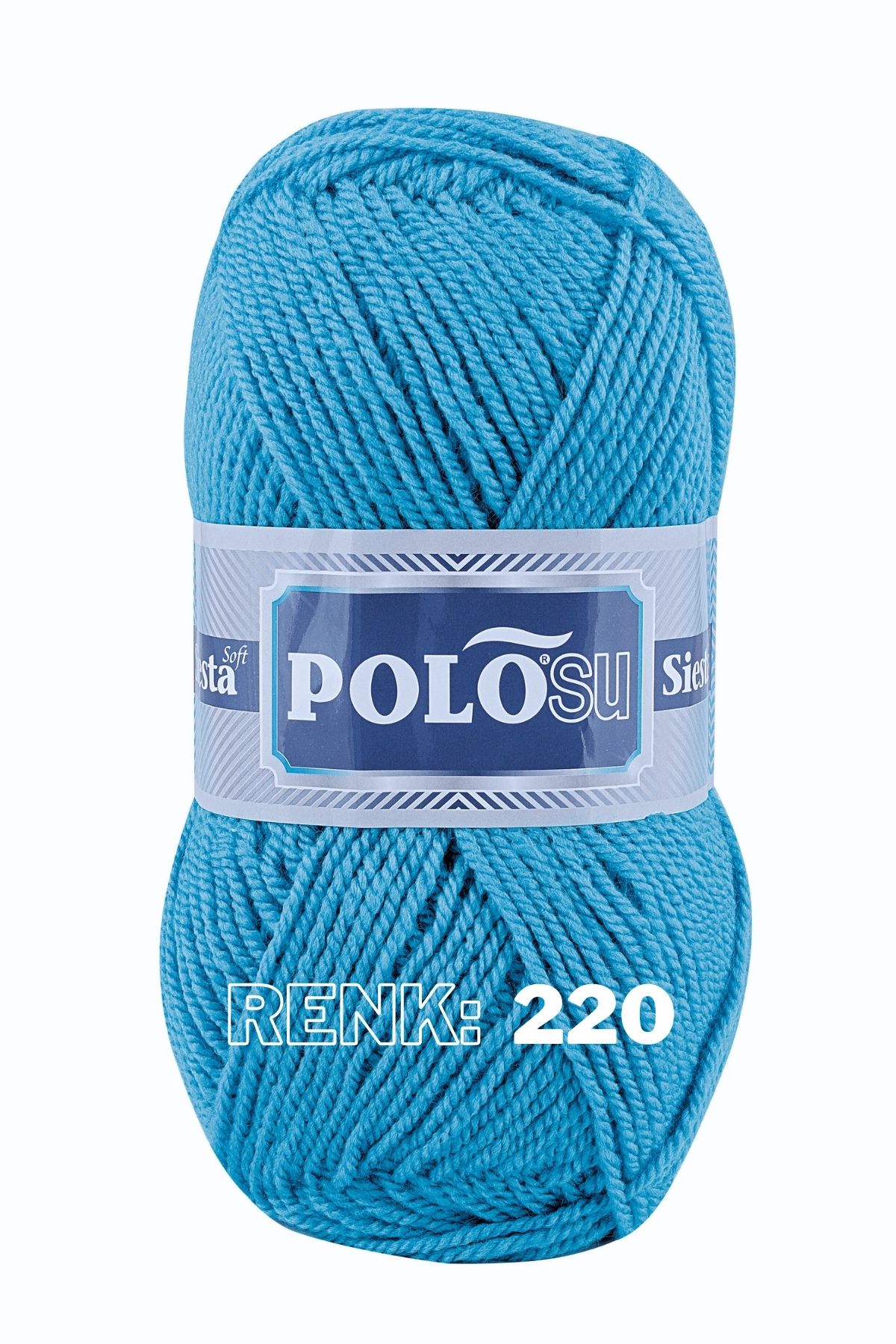 Polosu Cam Mavi Siesta Soft Atkı Yelek Kazak El Örgü Ipliği Renk: 220