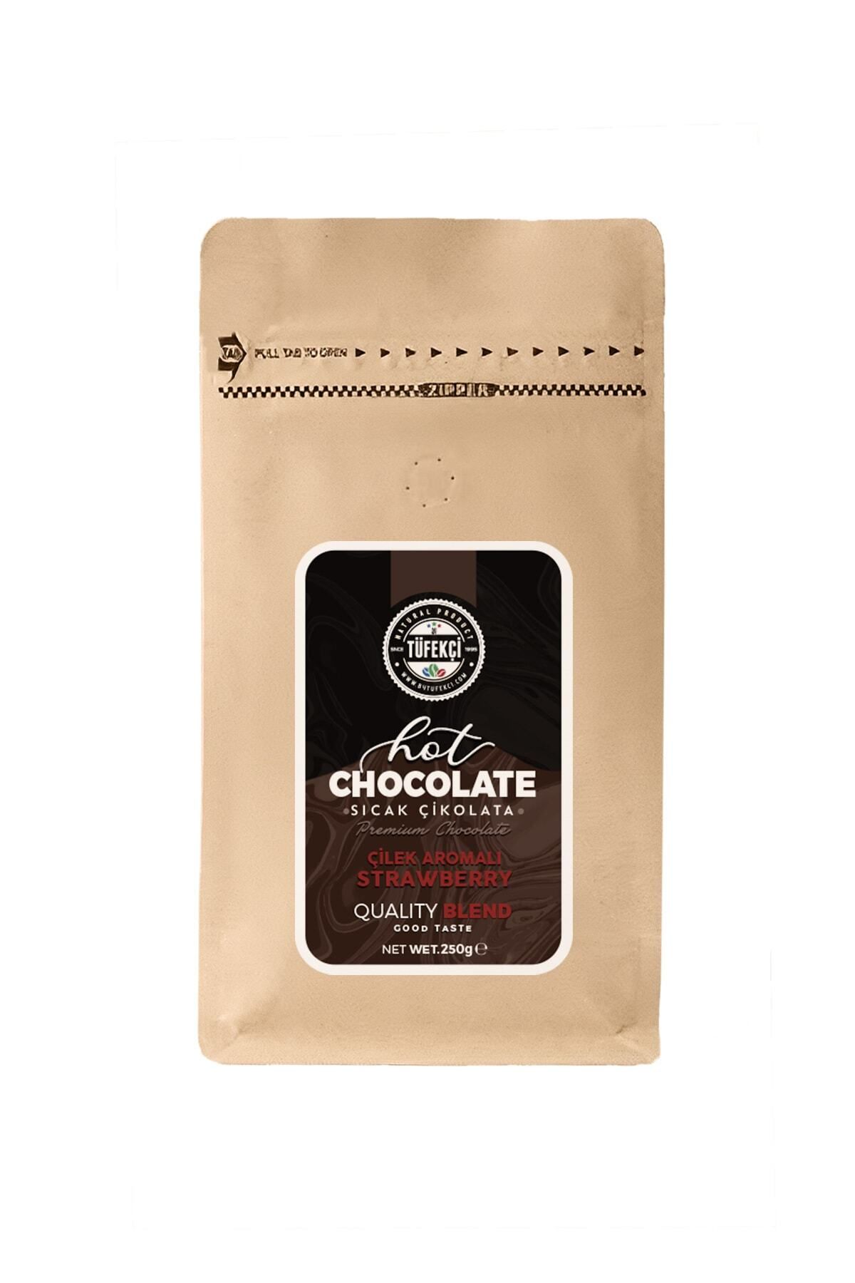 By Tüfekçi Çilek Aromalı Sıcak Çikolata Gerçek Şeker Yüksek Kakao 10 Bardak 250 gr