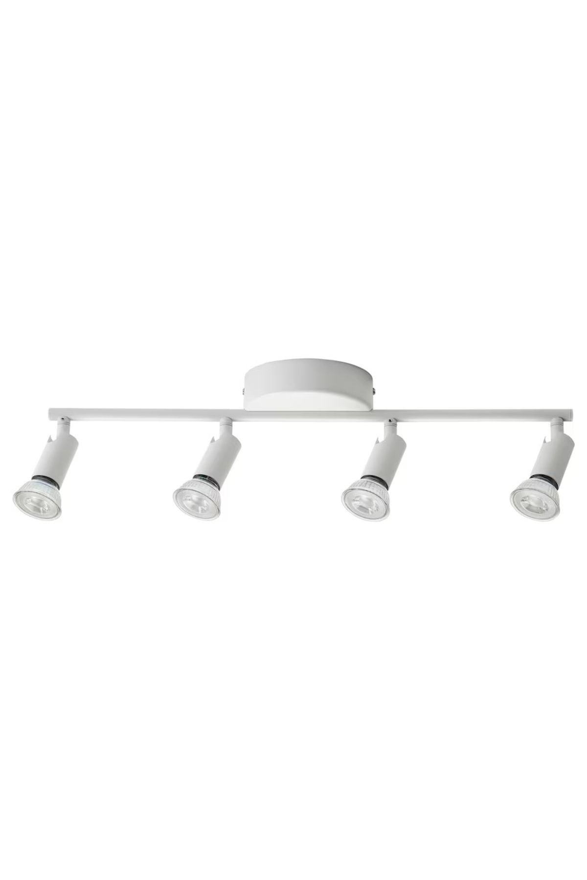 IKEA KRUSNATE 4 lü Ayarlanabilir Çelik Spot Lamba Beyaz 13x9x52 cm 4 Spotlu Tavan Lambası