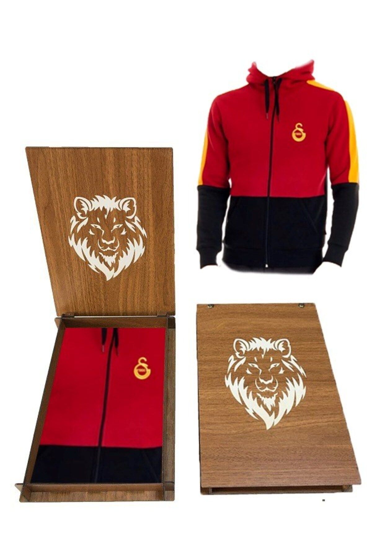 Galatasaray Kırmızı Lisanslı Ceket (Hediyelik Ahşap Kutulu)