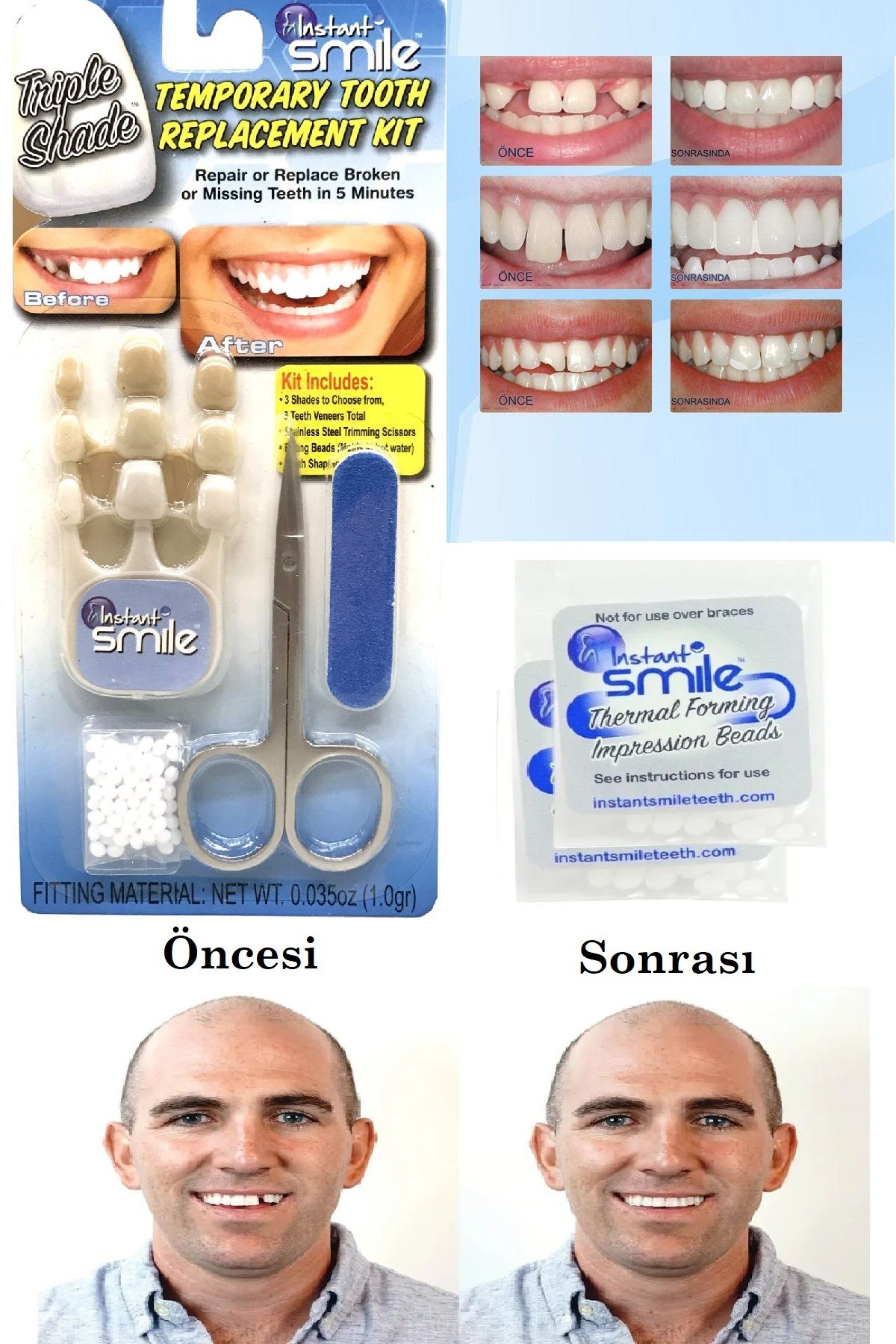 Genel Markalar Davet Hazırlığı Takma Diş Yapma Seti Boncuk Yapışkan Diş Gülümseme XLD201