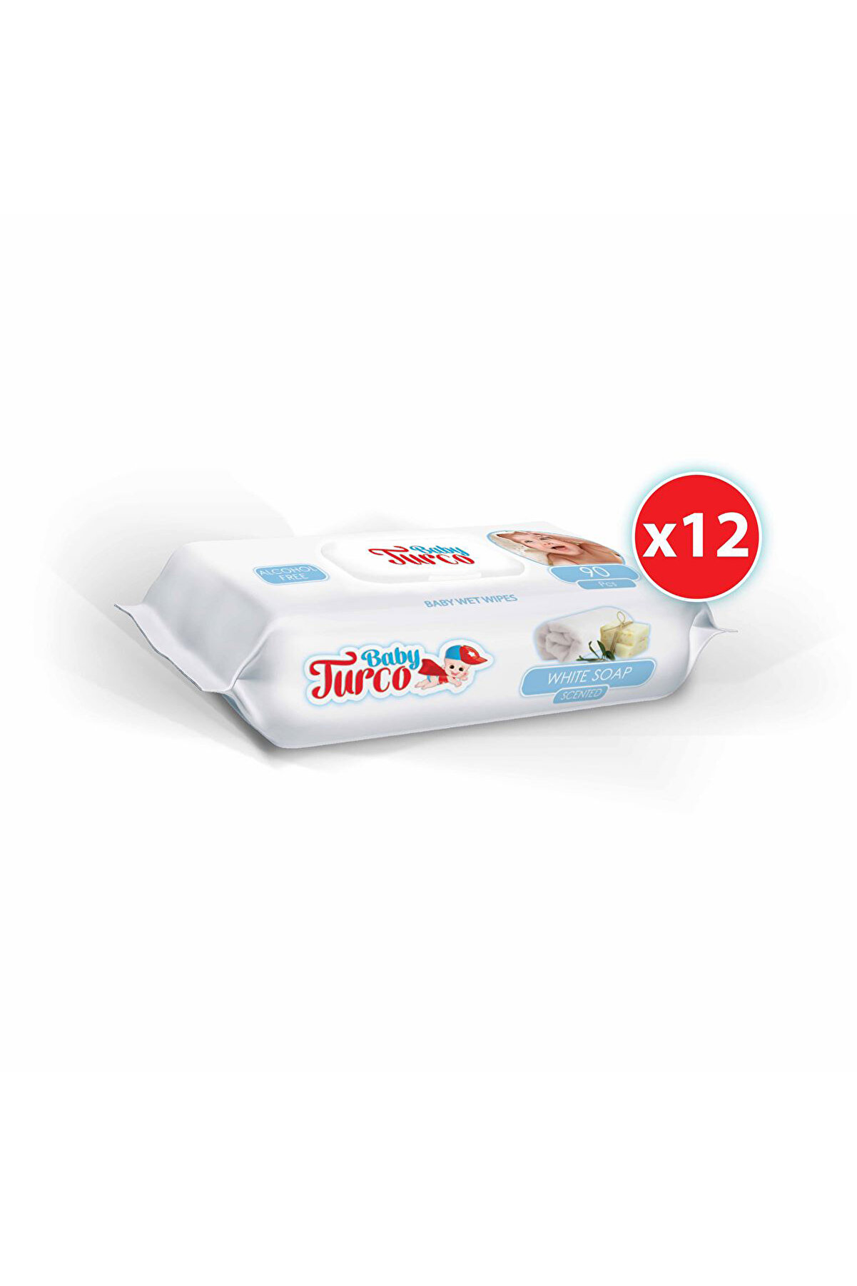 Baby Turco Beyaz Sabun Kokulu Islak Havlu 12x90 Lı