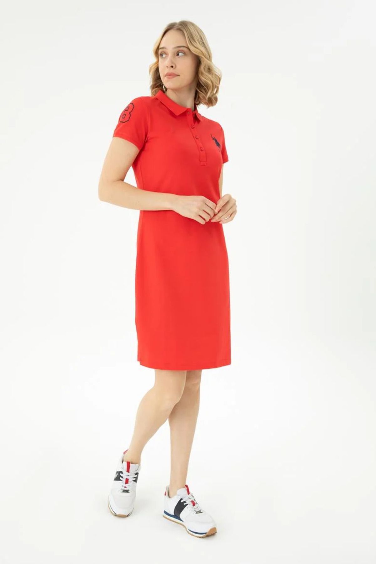 U.S. Polo Assn. Kadın Kırmızı Örme Elbise