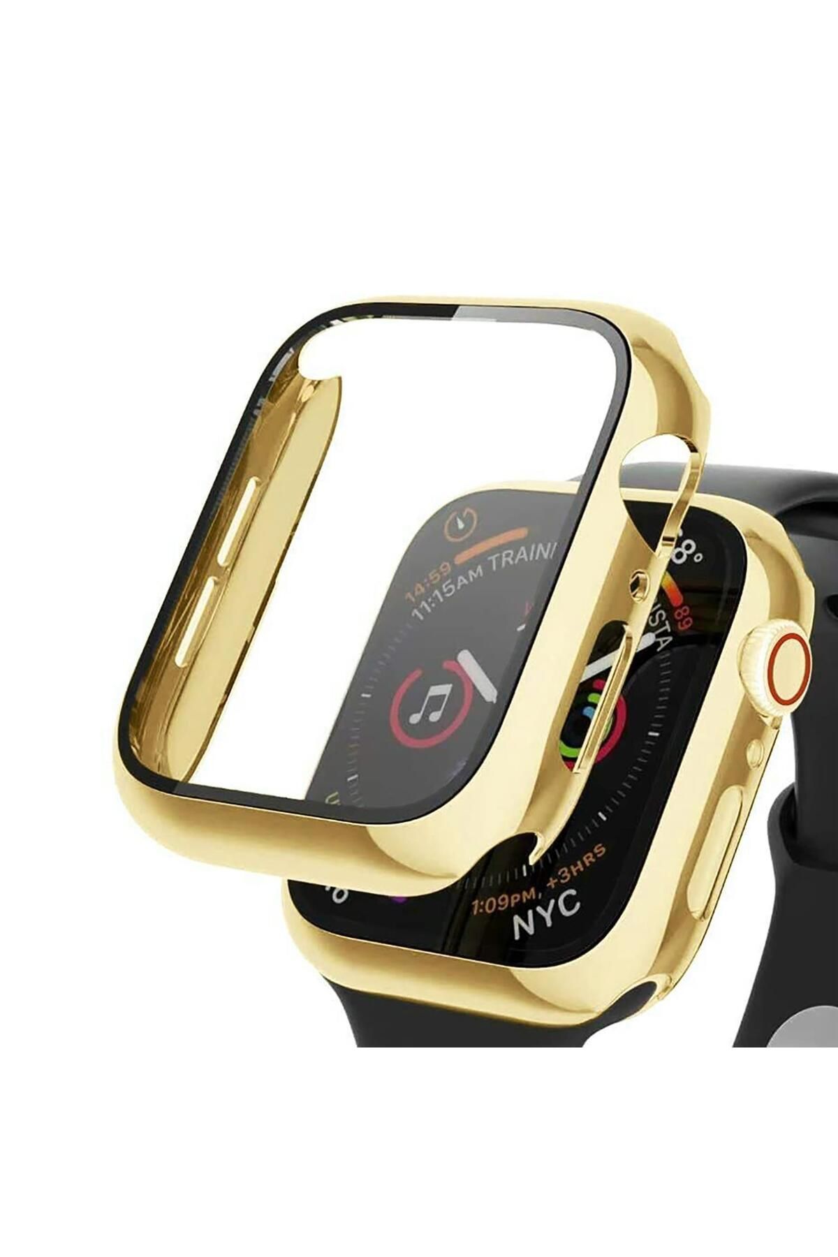 Microsonic Apple Watch Series 7 41mm Kılıf Matte Premium Slim WatchBand Gold