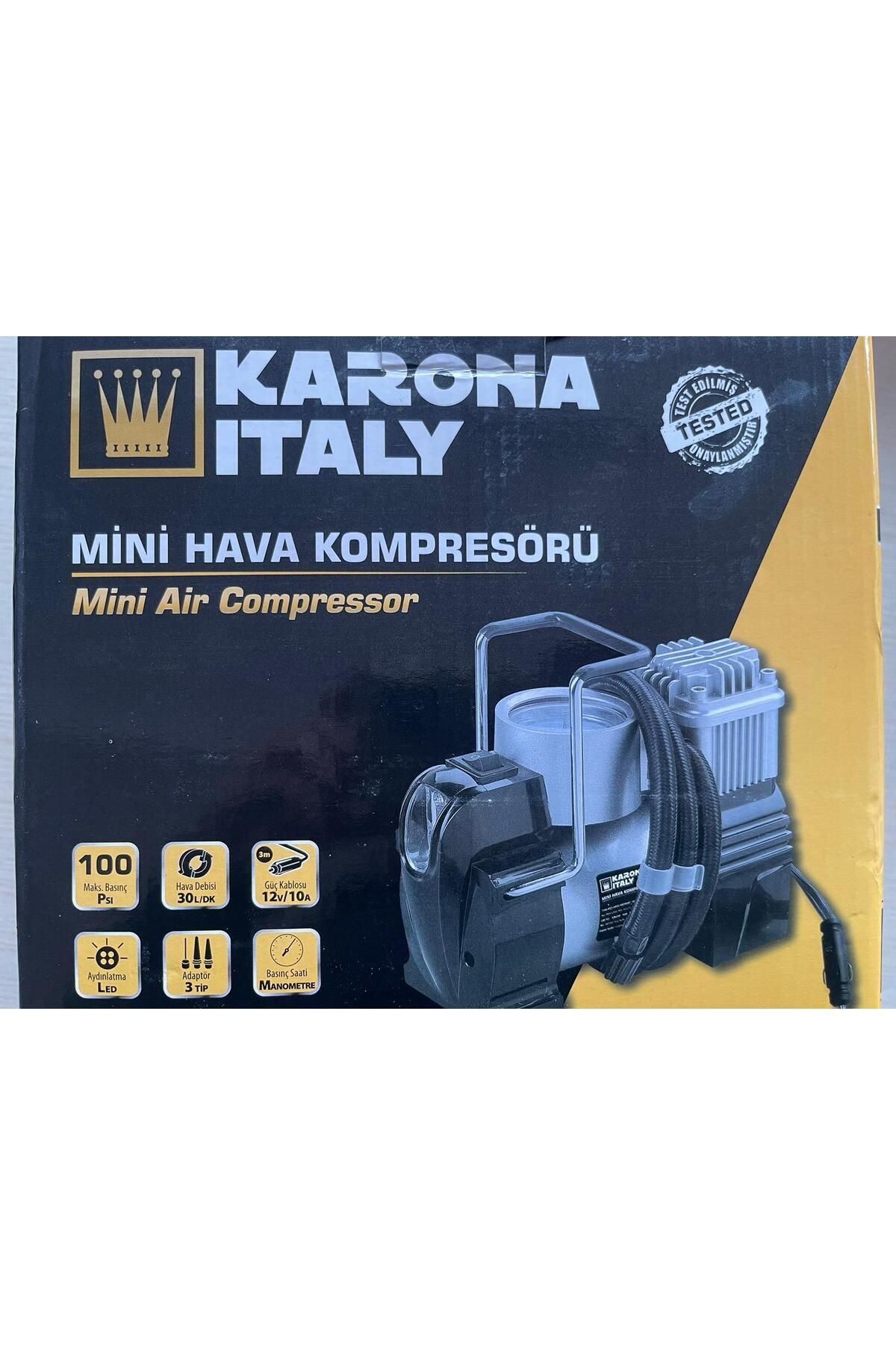 Karona İtaly 100 Psı Mini Hava Kompresörü Araç Kompresörü PRA-2391948-2158