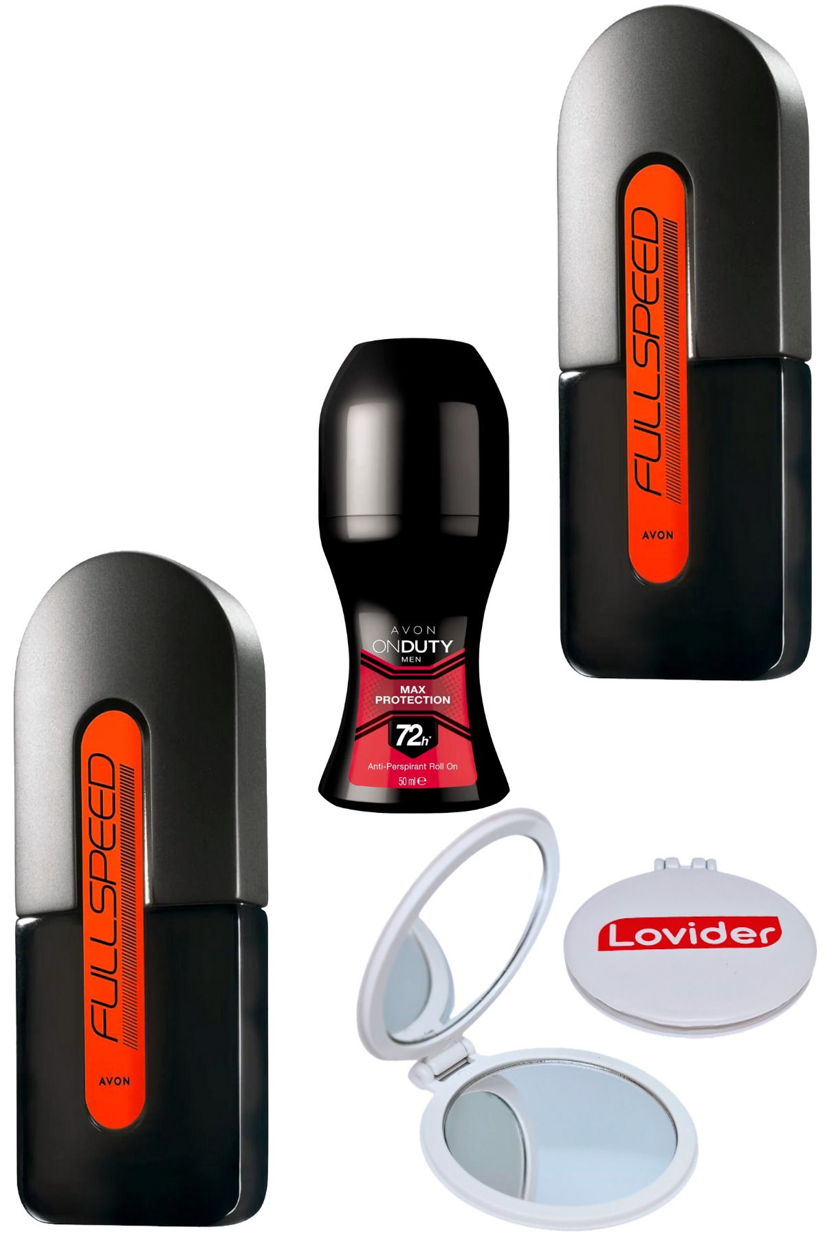 Avon Full Speed Erkek Parfüm EDT 75ml X 2 Adet + Roll-on + Lovider Cep Aynası-EDT- Lovider270