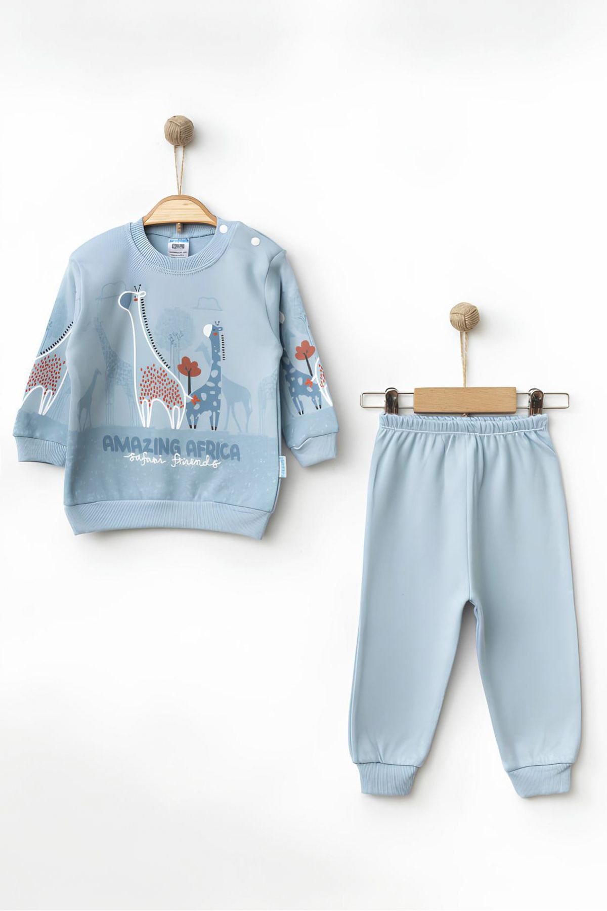 Rise Raba Bebek Pamuklu Baskılı 2'li Pijama Takımı 9-18 Aylık