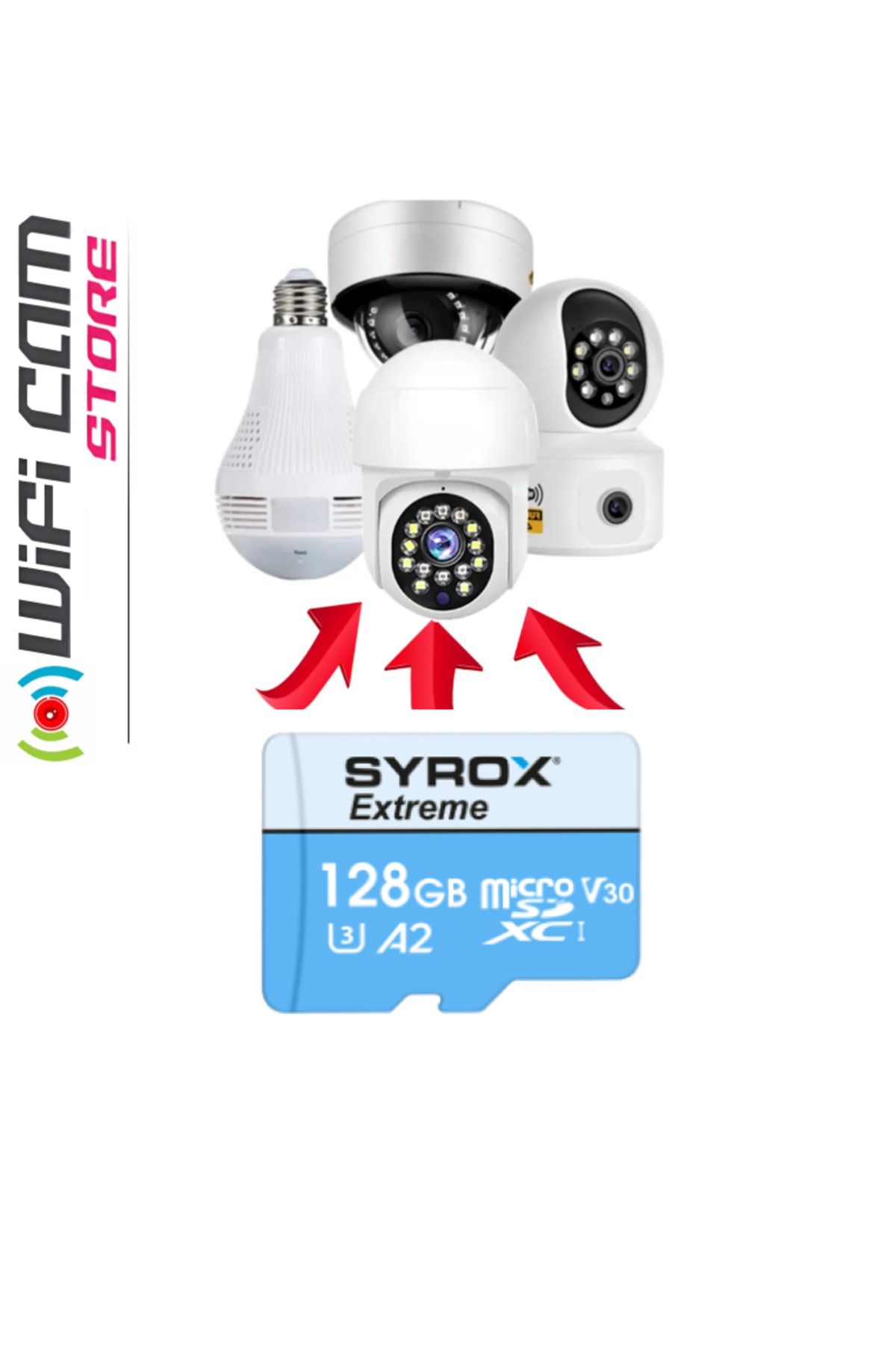 Syrox 128Gb Hafıza Kartı Kameralar İle Uyumlu SD Kart