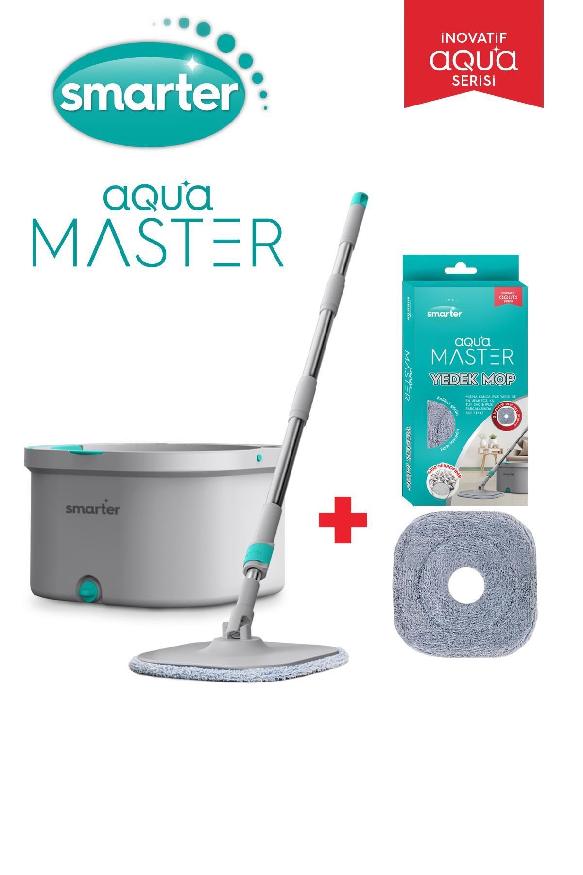 SMARTER Aqua Master Yedek Temiz & Kirli Suyu Ayırma Özelliği Otomatik Temizlik Seti Mop Paspas
