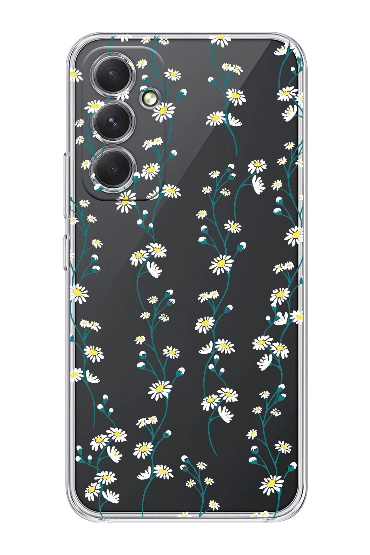 shoptocase Galaxy A54 5g Uyumlu Papatya Sarmaşığı Desenli Şeffaf Telefon Kılıfı