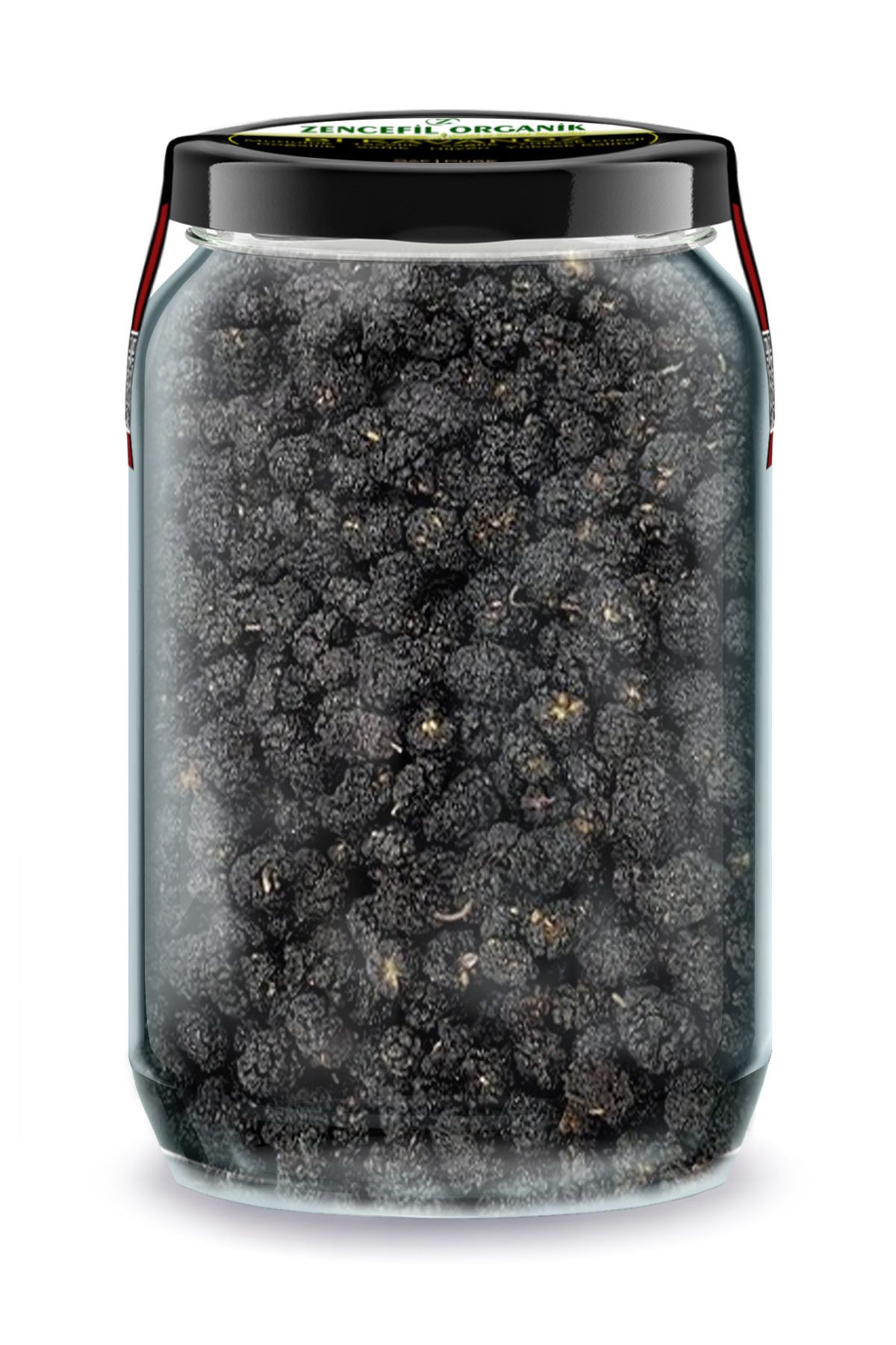 Zencefil Organik Siyah Dut Kurusu Bi Kavanoz 660 cc. Cam Kavanozda Katkısız Kurutulmuş Karadut Dried Black Mulberry