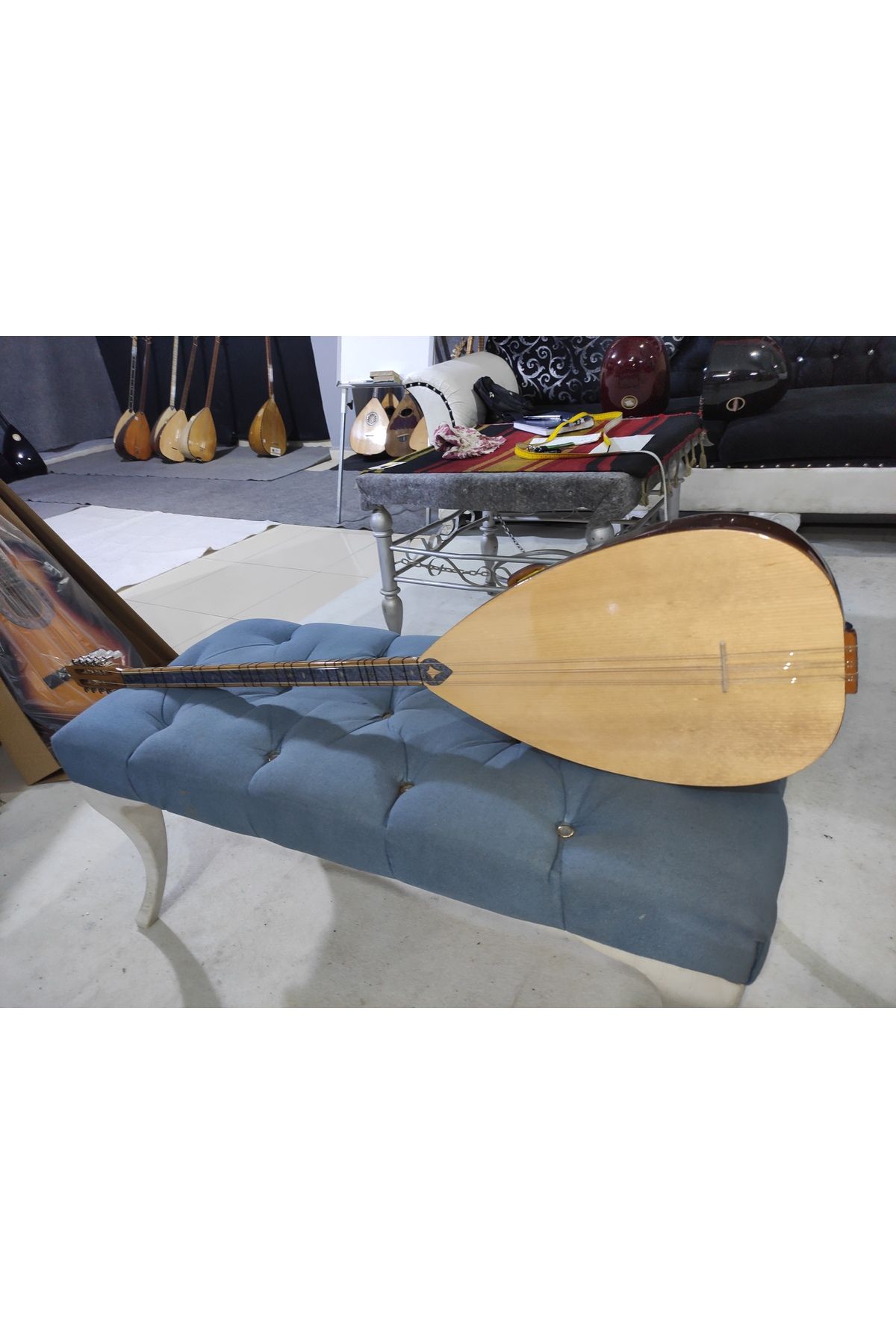 YILMAZ MÜZİK EVİ Solak Uzun Sap 40 Cm Saz Burgulu Prefesyonel Saz