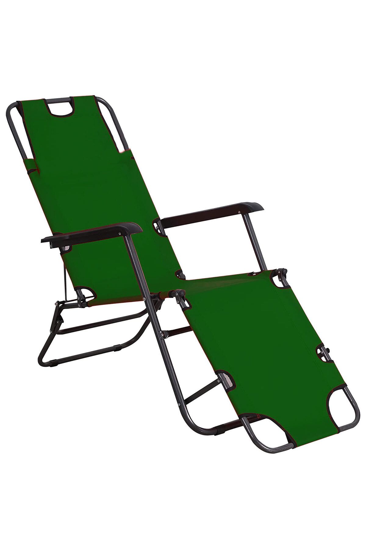Leva House Katlanır Kamp Sandalyesi Yeşil (şezlong)