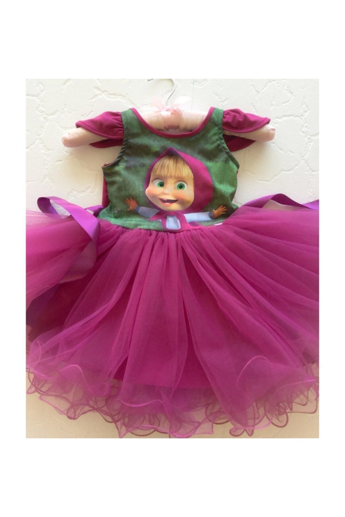 Lady Lou Prenses Maşa Kostümü, Kız Çocuk Elbise Masha Ve Koca Ayı Kabarık Tütülü Doğum Günü Kostüm