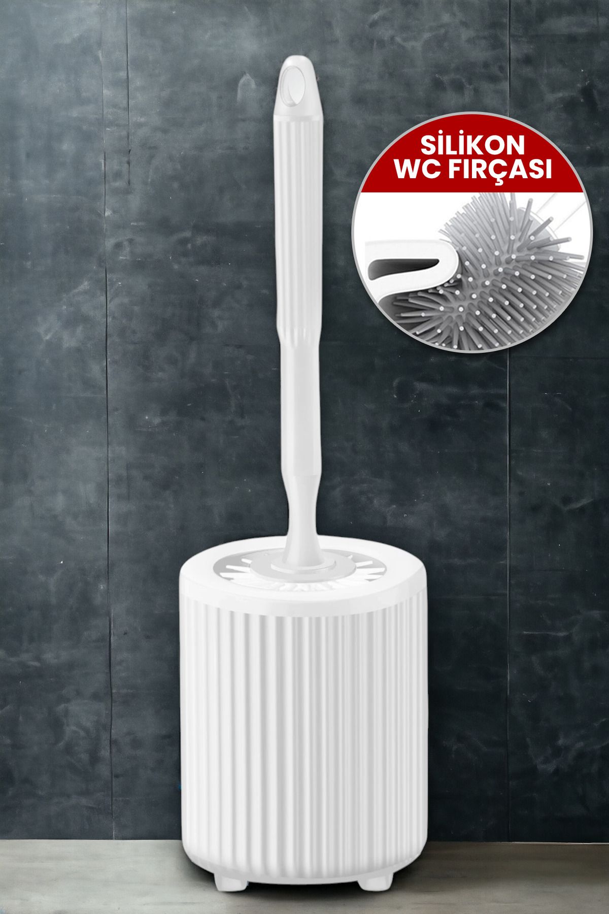 Kavi Entegre Plastik Silikon Tuvalet Fırçası | Pratik Silikon Wc Klozet Fırçası