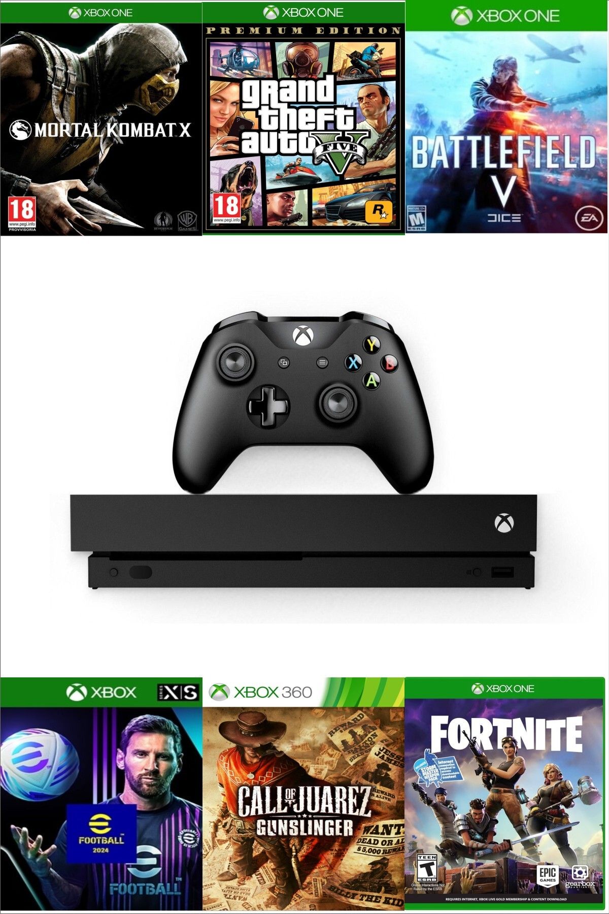 Microsoft XBOX One X 1 TB - Teşhir Cihazı 6 Ay Garantili - GTA 5 Dahil 10 Dijital Oyun