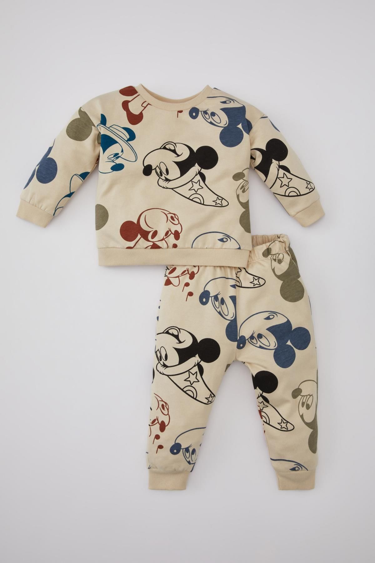 Defacto Erkek Bebek Disney Mickey & Minnie Ince Sweatshirt Eşofman Altı 2'li Takım
