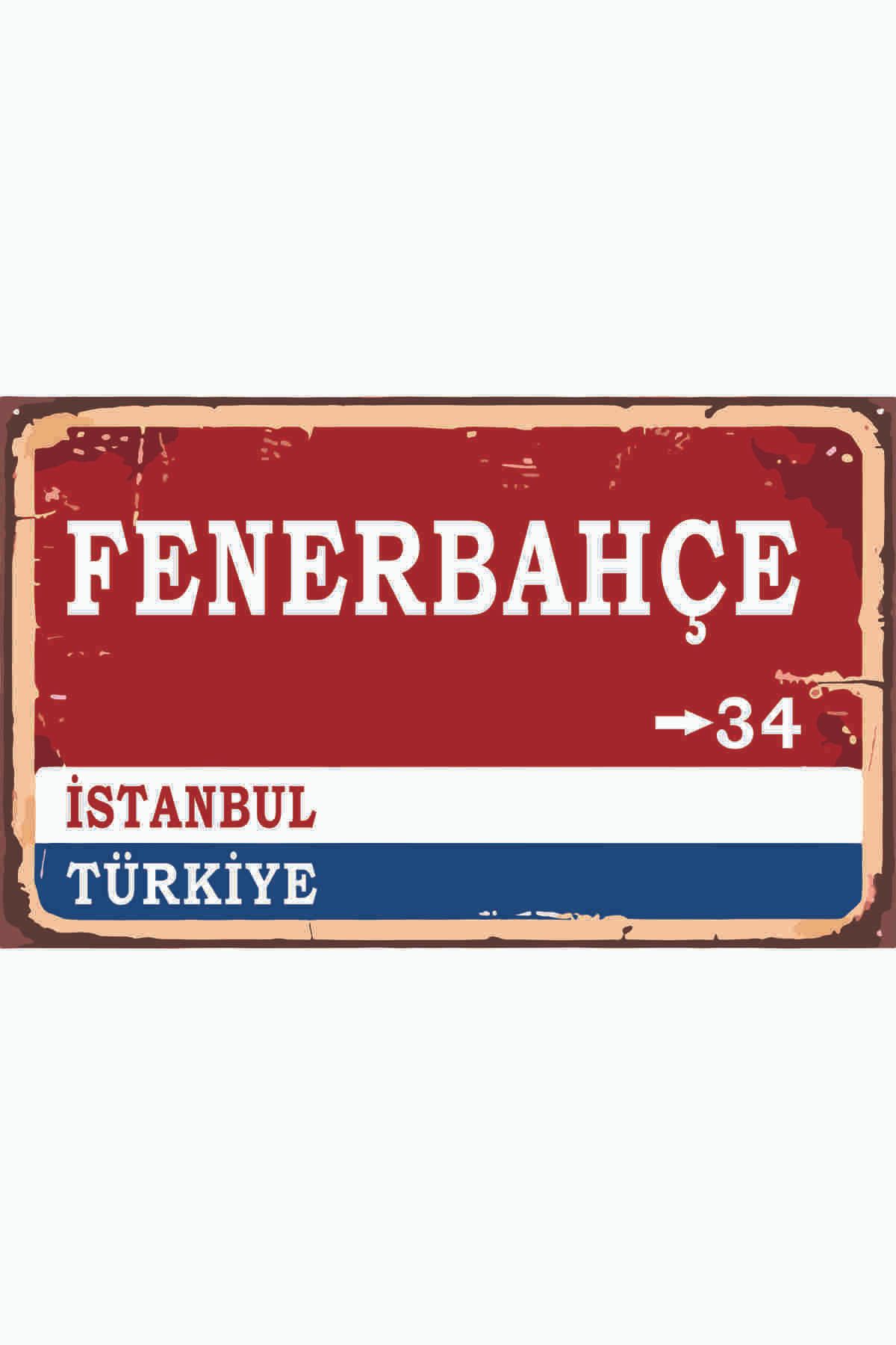 hediyesepetin Fenerbahçe Yön Tabelası Retro Vintage Ahşap