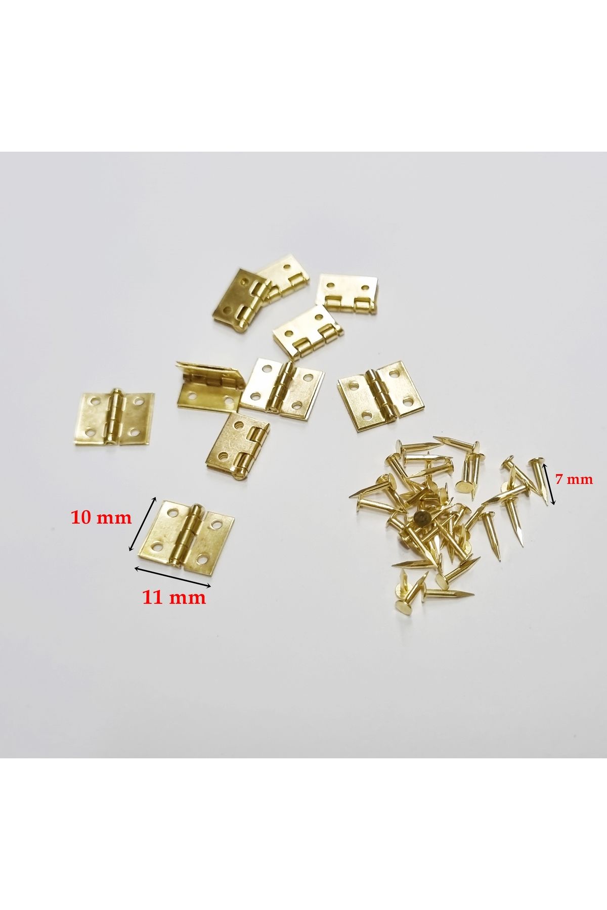 Şahin Sarı Küçük Menteşe Tavla Menteşesi Yaprak Menteşe 10 Adet (11 mm x 10 mm)