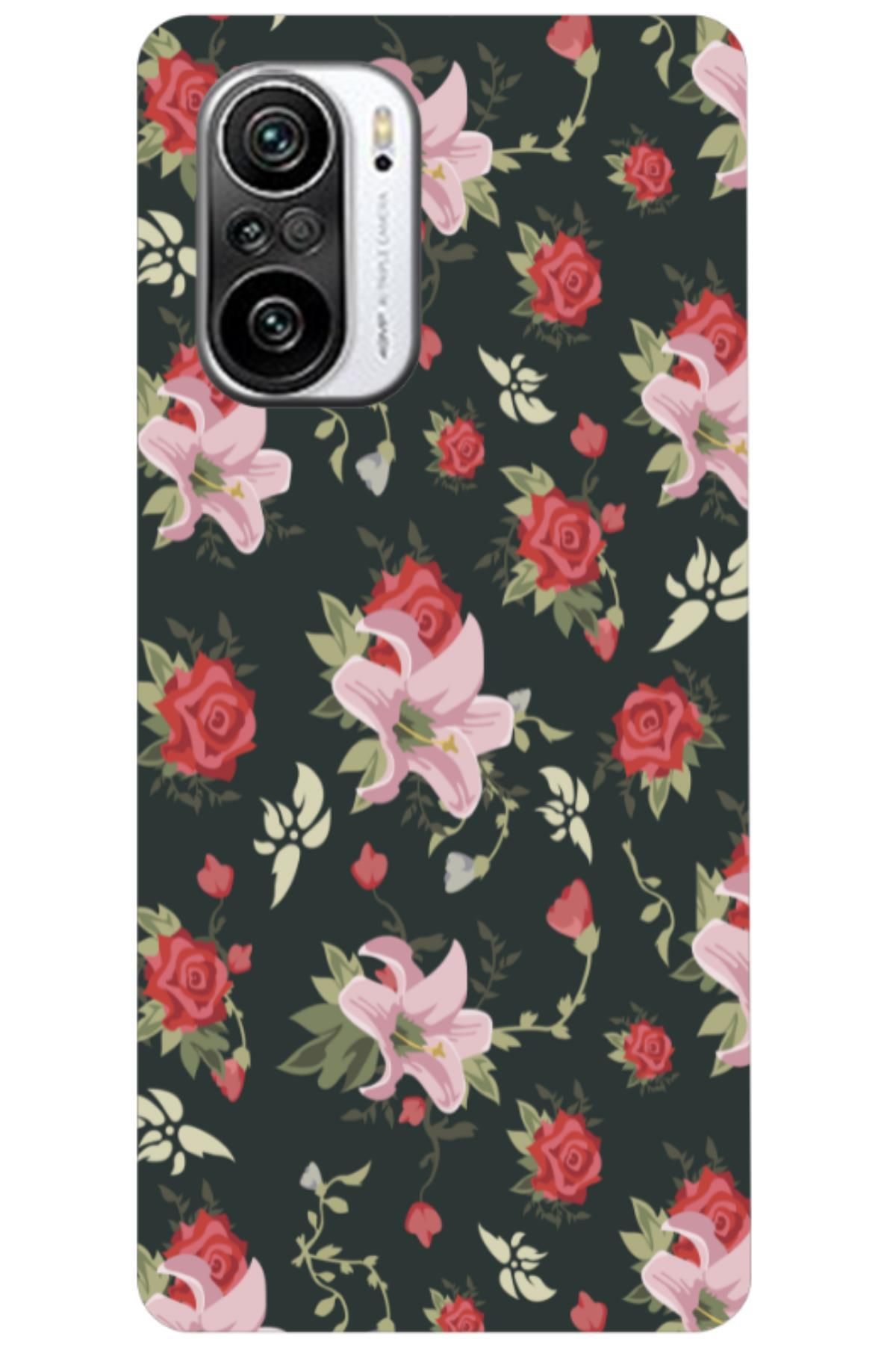 Zebana Xiaomi Redmi K40 Uyumlu Telefon Kılıfı Bahar Çiçekleri 1 Silikon Kılıf (BASKILI)
