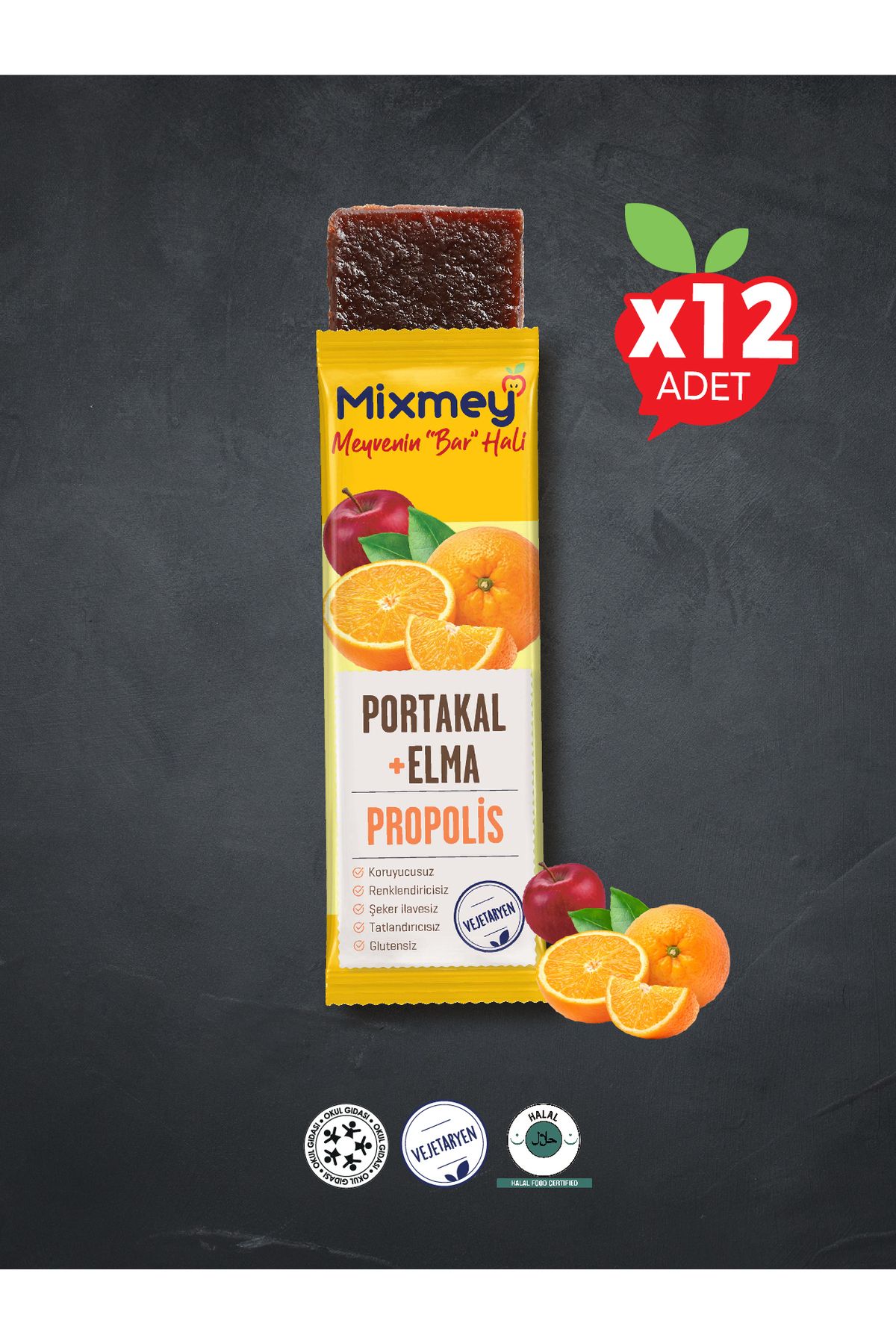 Mixmey Meyve Bar Polen Portakal 24 Gr* 12 Adet