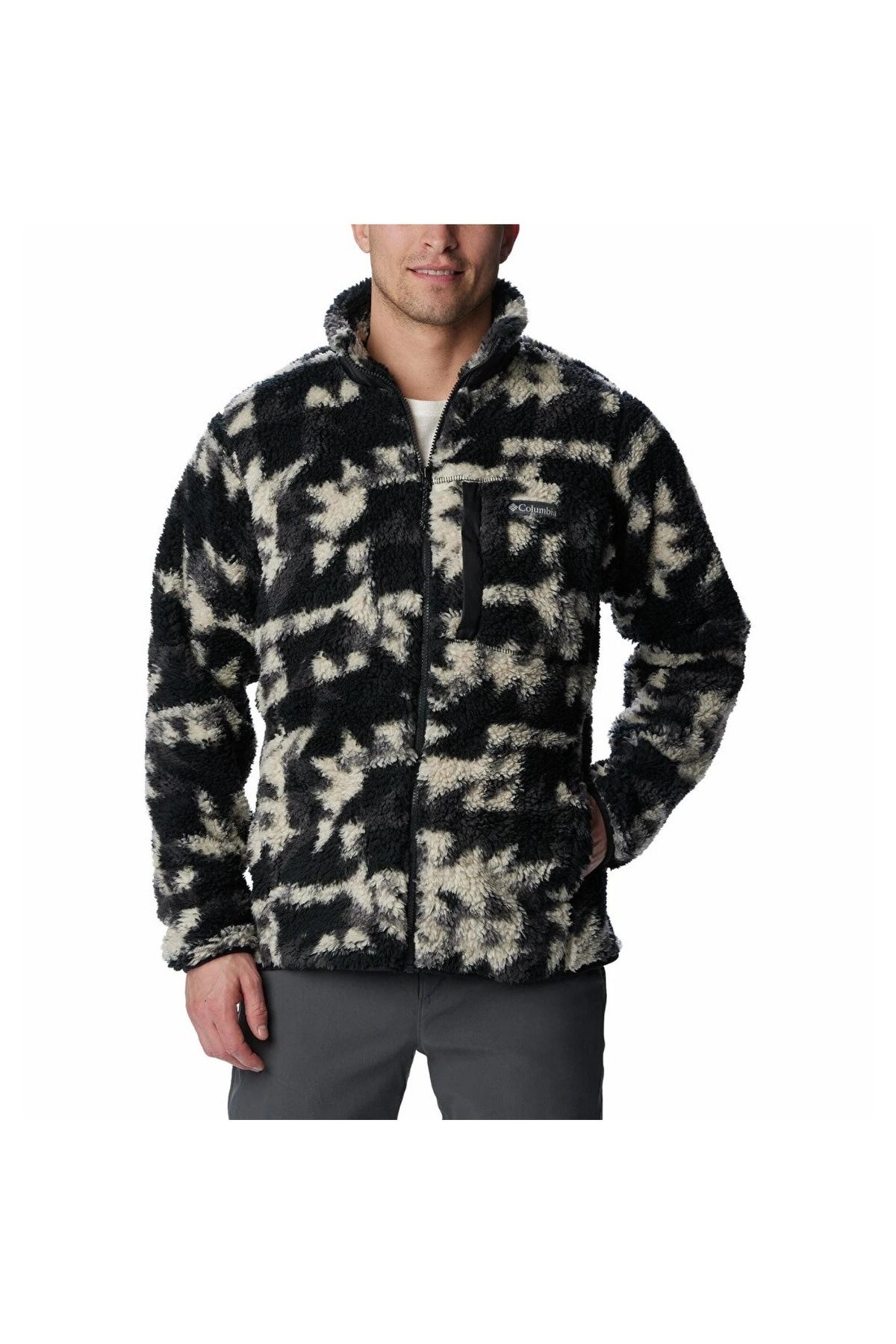 Columbia Winter Pass Print Fleece Full Zip Erkek Siyah Dik Yaka Ceket
