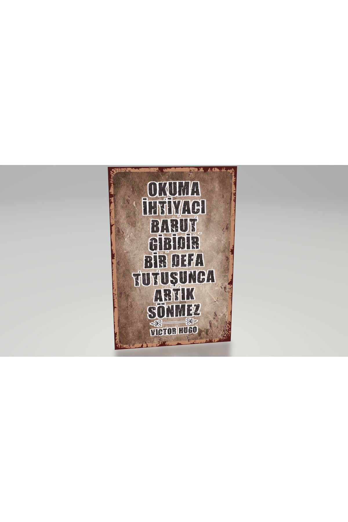 Hayat Poster kitap okuma sözleri victor hugo motivasyon duvar yazıları retro ahşap poster