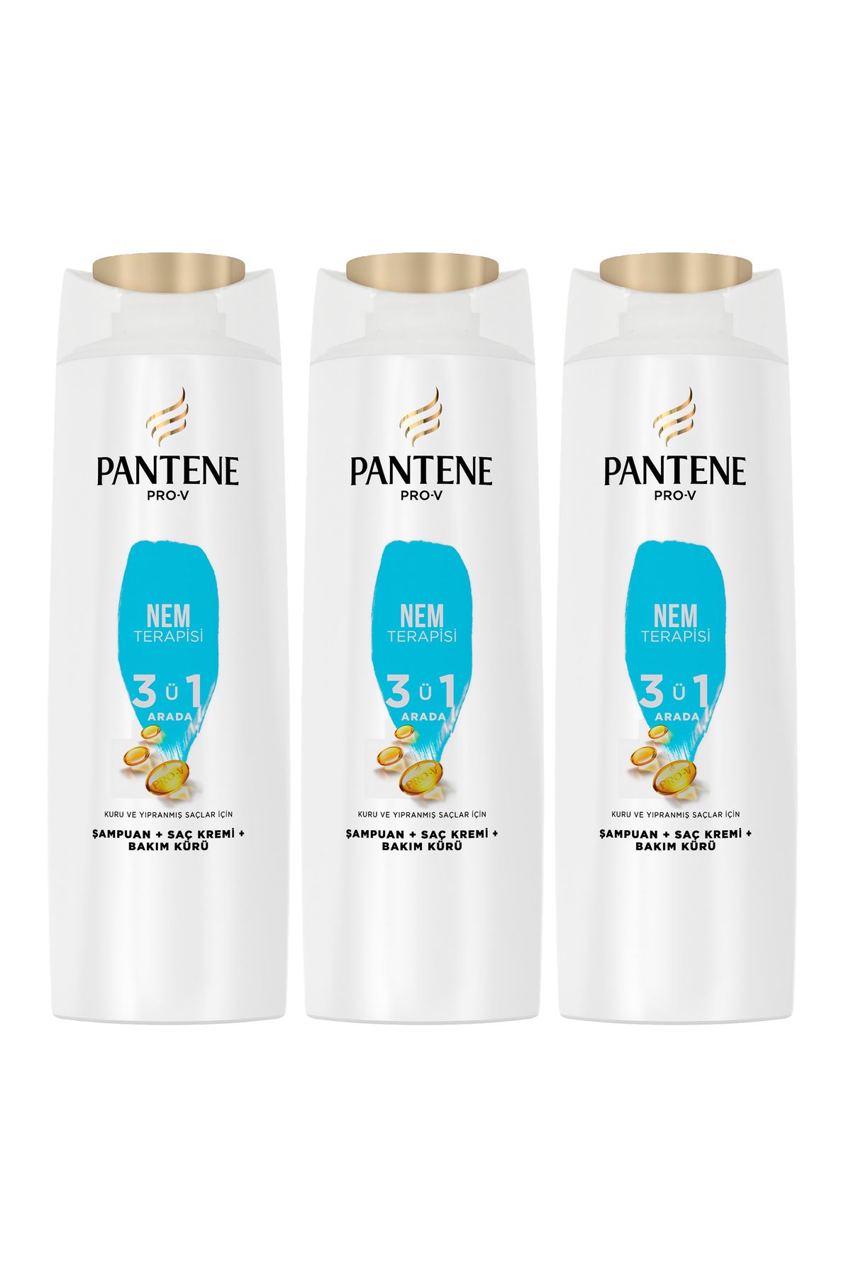 Pantene 3'ü 1 Arada Nem Terapisi Şampuan 350 ml 3 Adet