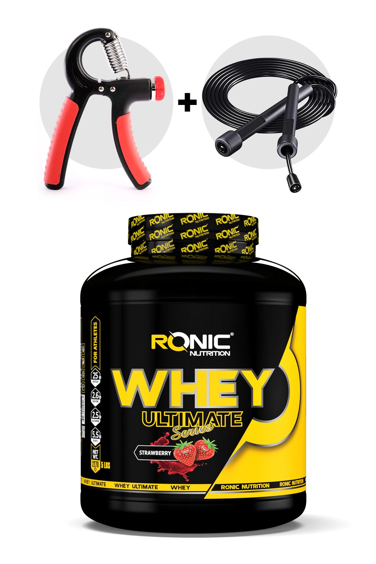 Ronic Nutrition Whey Protein Tozu Ultimate 2270 G Kas Yapılanmasına Yardımcı Protein Tozu (ÇİLEK AROMALI) Hd-02