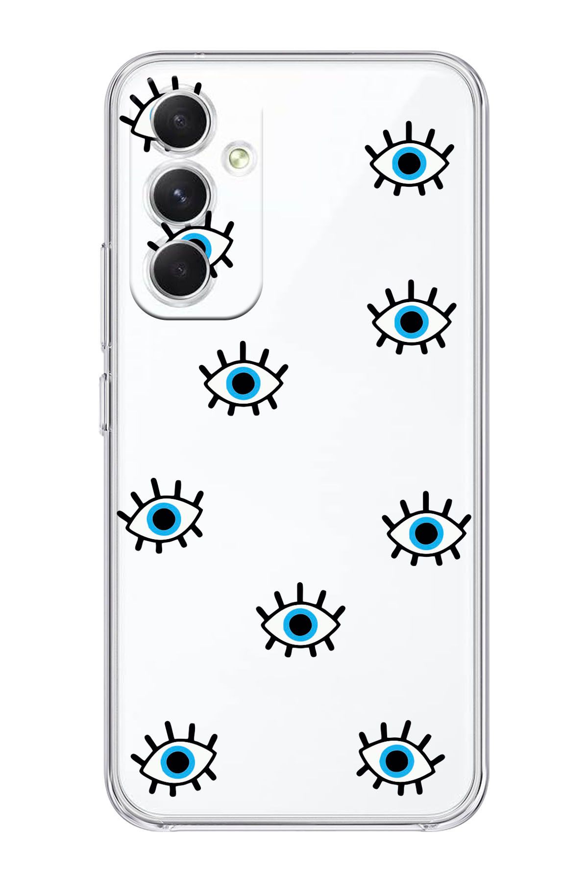 shoptocase Galaxy A34 5g Uyumlu Mavi Gözler Desenli Şeffaf Telefon Kılıfı