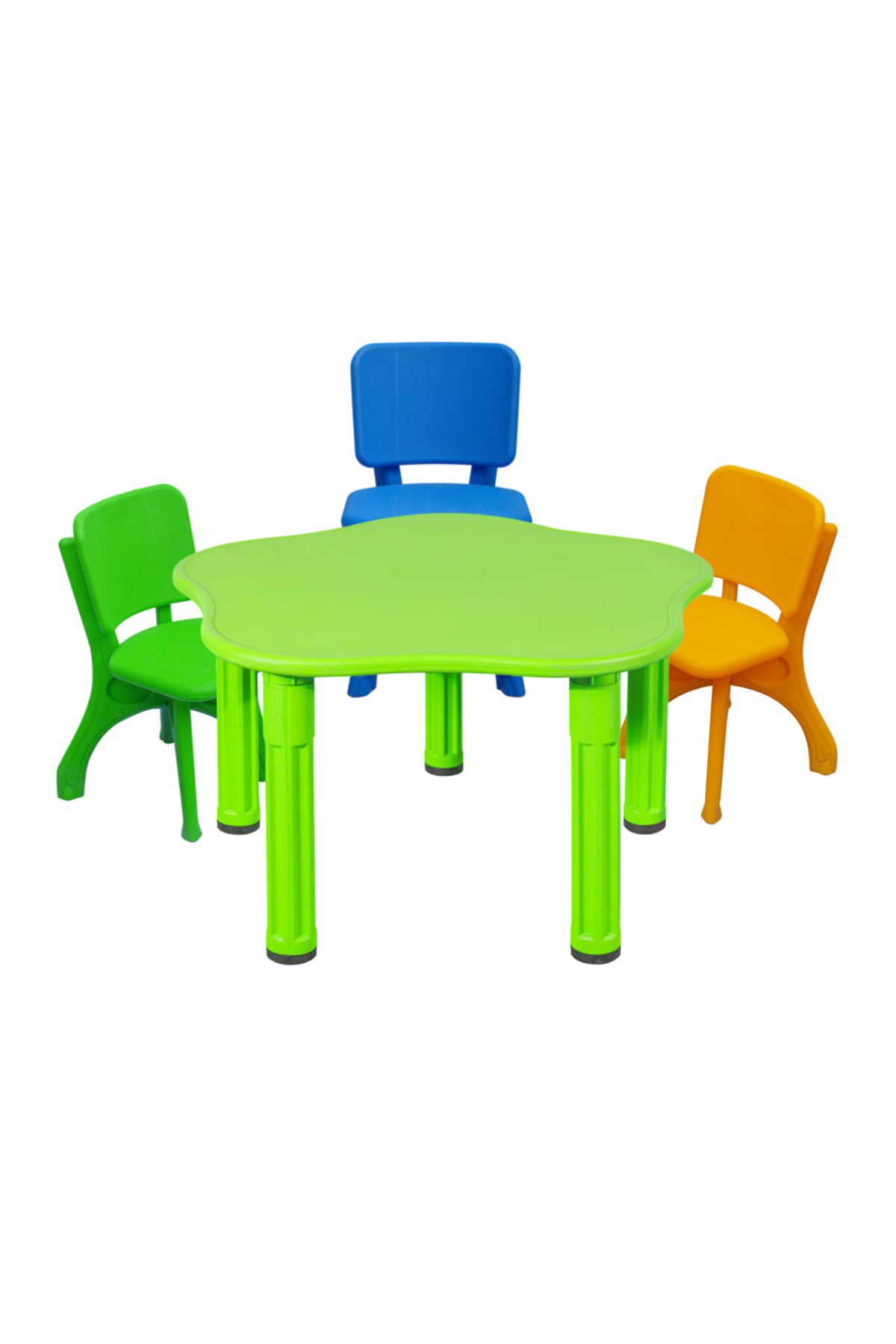 MUPARK Anaokulu - Kreş Masa ve Sandalye Set - 1 Masa - 3 Sandalye - Çocuk Sandalye - Çocuk Masa - Aktivite