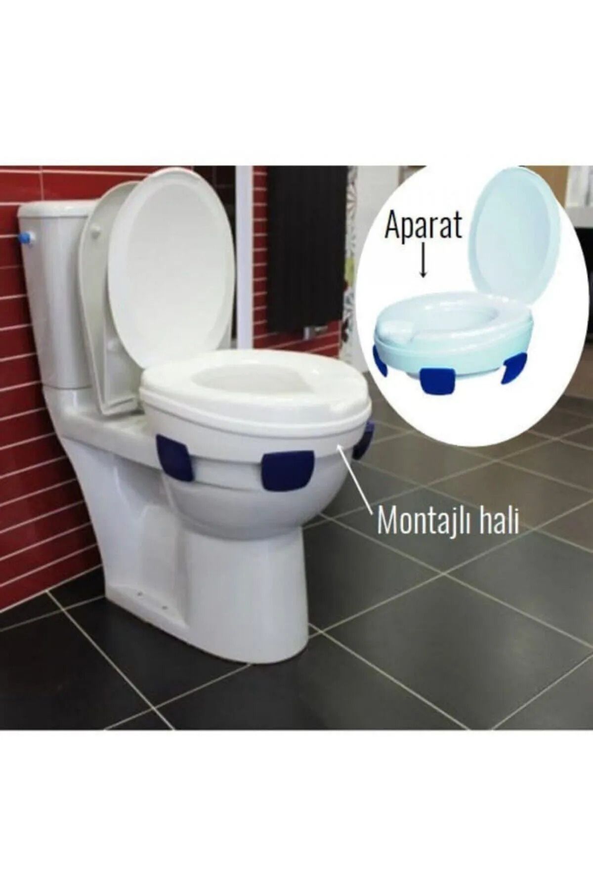 VZN Taharet Musluklu Klozet Yükseltici Tuvalet Yükseltme Aparatı Kapaklı