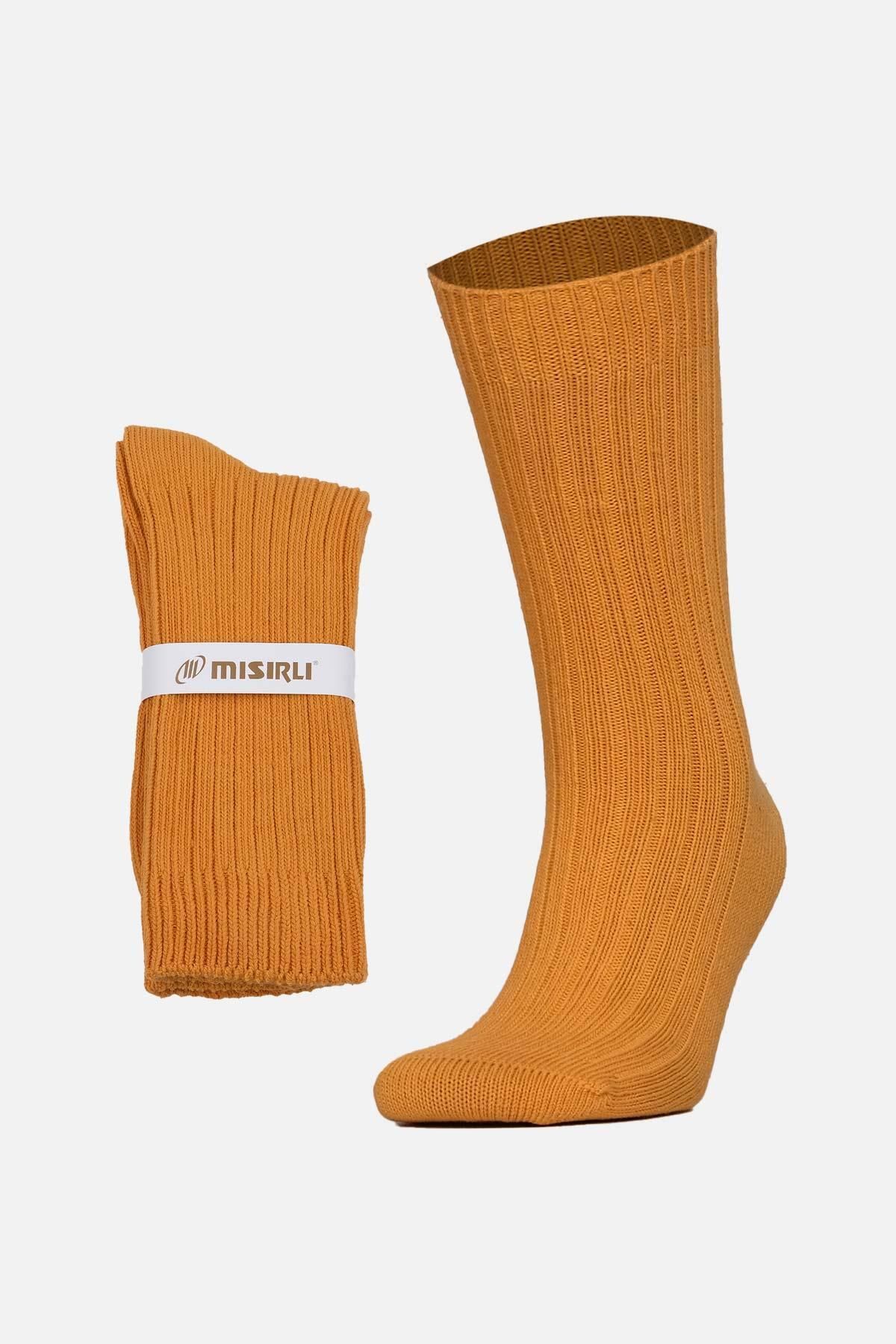 Mısırlı Unisex Pamuklu Bio Cotton Kışlık Turuncu Soket Çorap M 3093a T