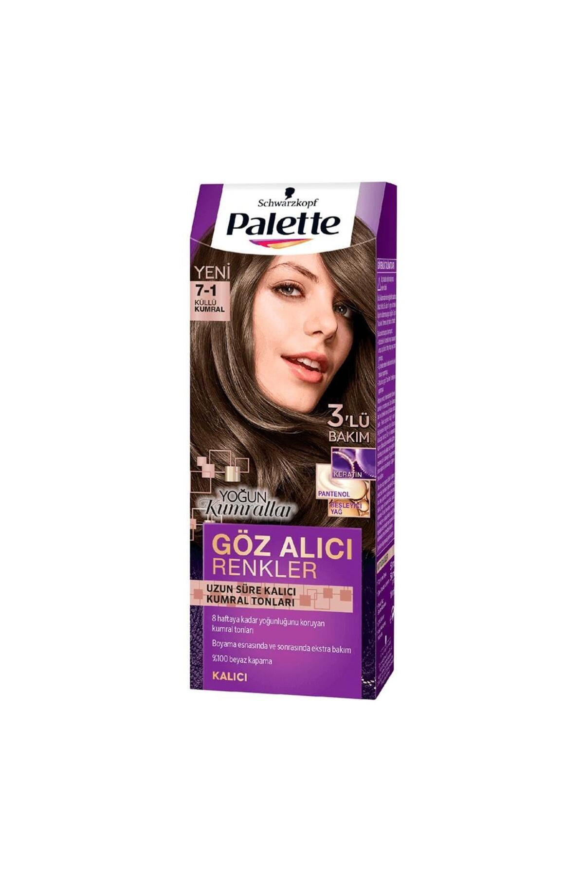 Palette Göz Alıcı Renkler Krem Saç Boyası 7-1 Küllü Kumral