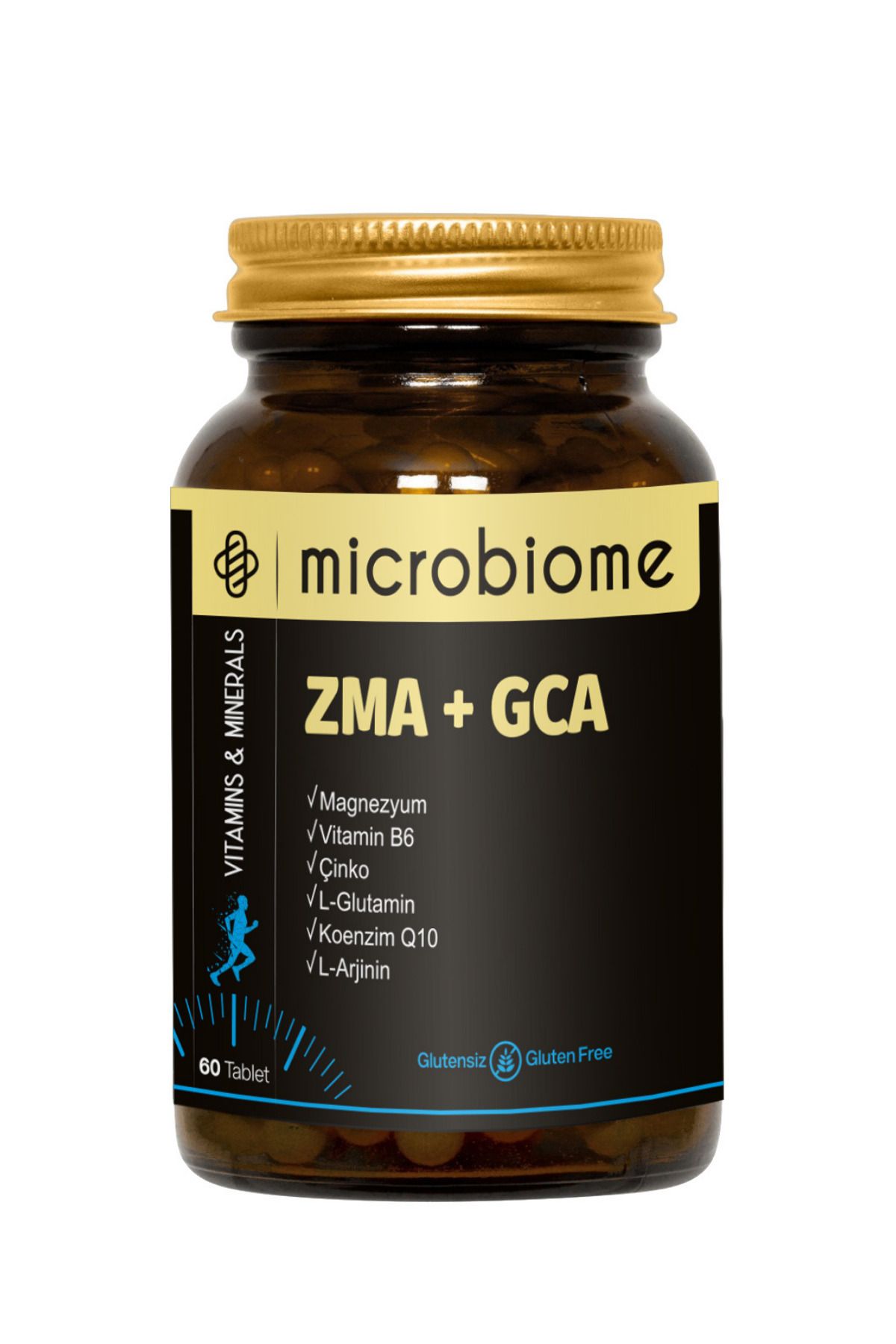 Microbiome ZMA + GCA 60 Tablet (Magnezyum, Vitamin B6, Çinko, Krom, L-Arjinin ve L-Glutamin)