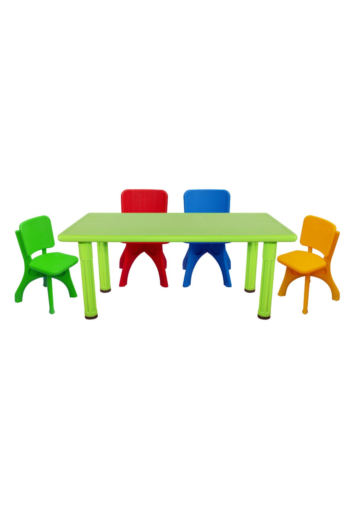MUPARK Anaokulu - Kreş - Aktivite Masası - 4 Adet Sandalye Set - Çocuk Sandalye - Çocuk Masa - Plastik Ayak