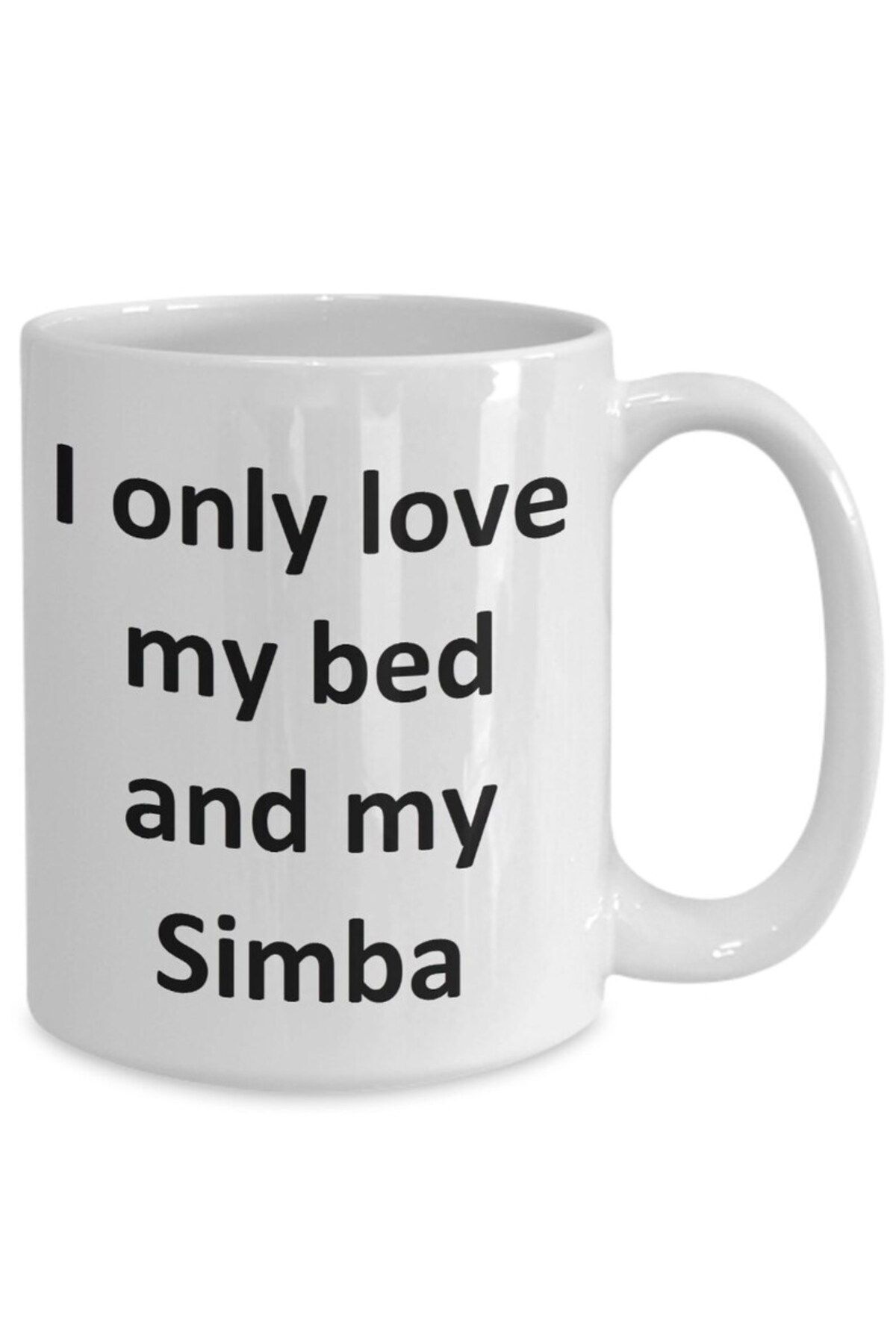 BEXDORE Komik Simba Kupa - Yatağımı Seviyorum ve Simba Kedi Kahve Fincanı/ - İngilizce Kahve Kupa