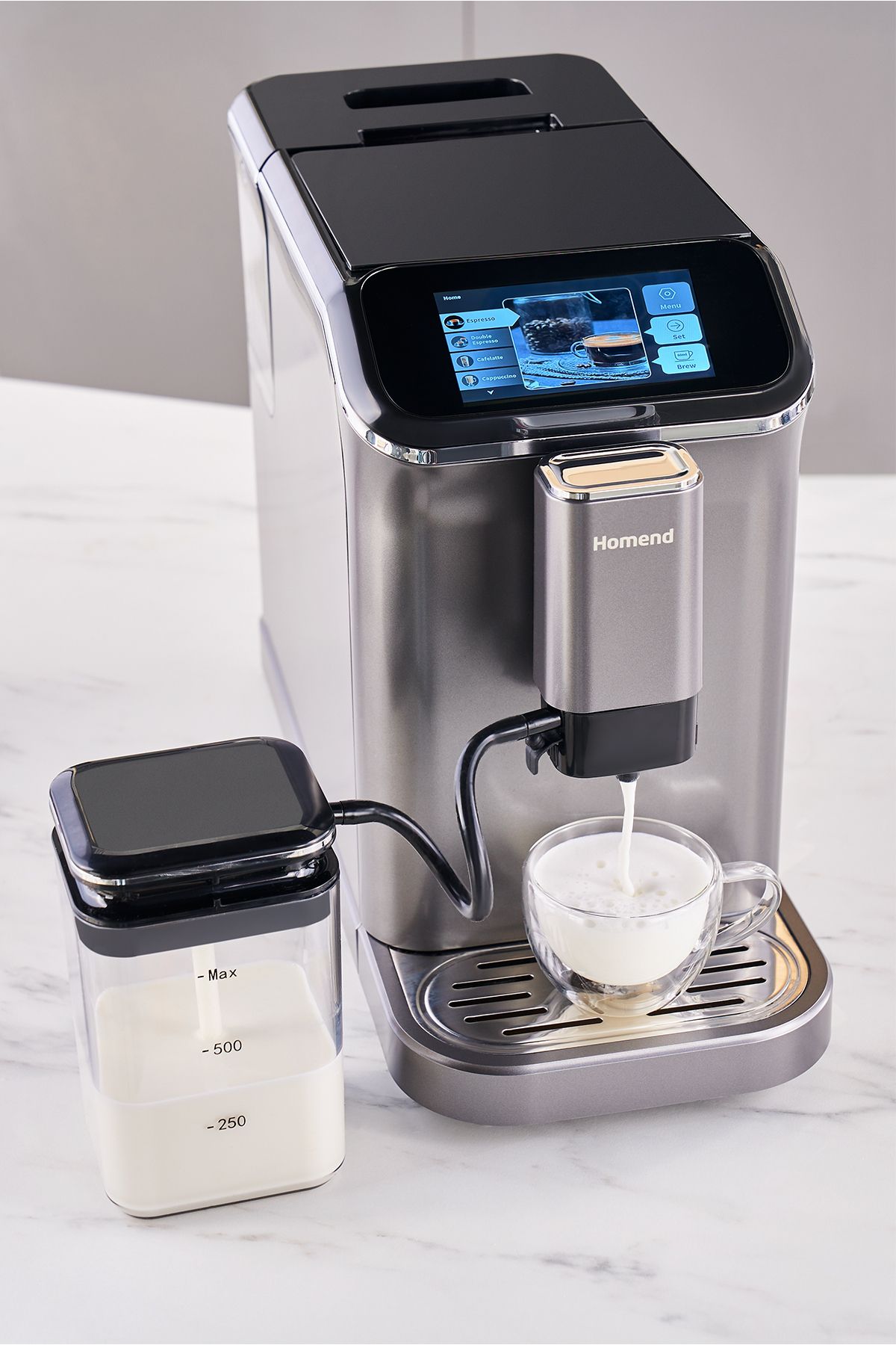 HOMEND Coffeebreak 5008h Kahve Öğütücülü, Dokunmatik Ekranlı Full Otomatik Espresso Makinesi