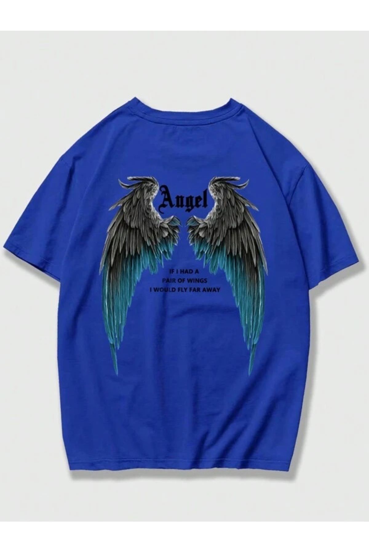 MOONBULL Unisex Angel Kanat Sırt Baskılı Oversize T-shirt