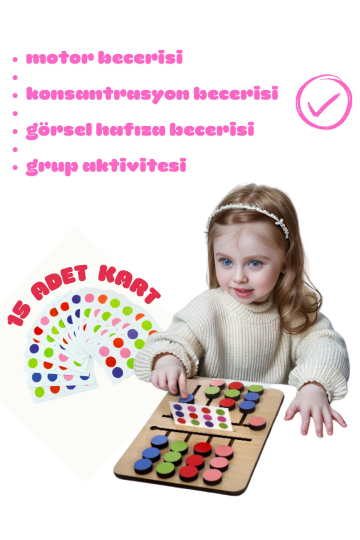 esdishopping Montessori Mantık Oyunu - Zeka, Görsel Hafıza Ve Motor Beceri Geliştirici Ahşap Oyuncak