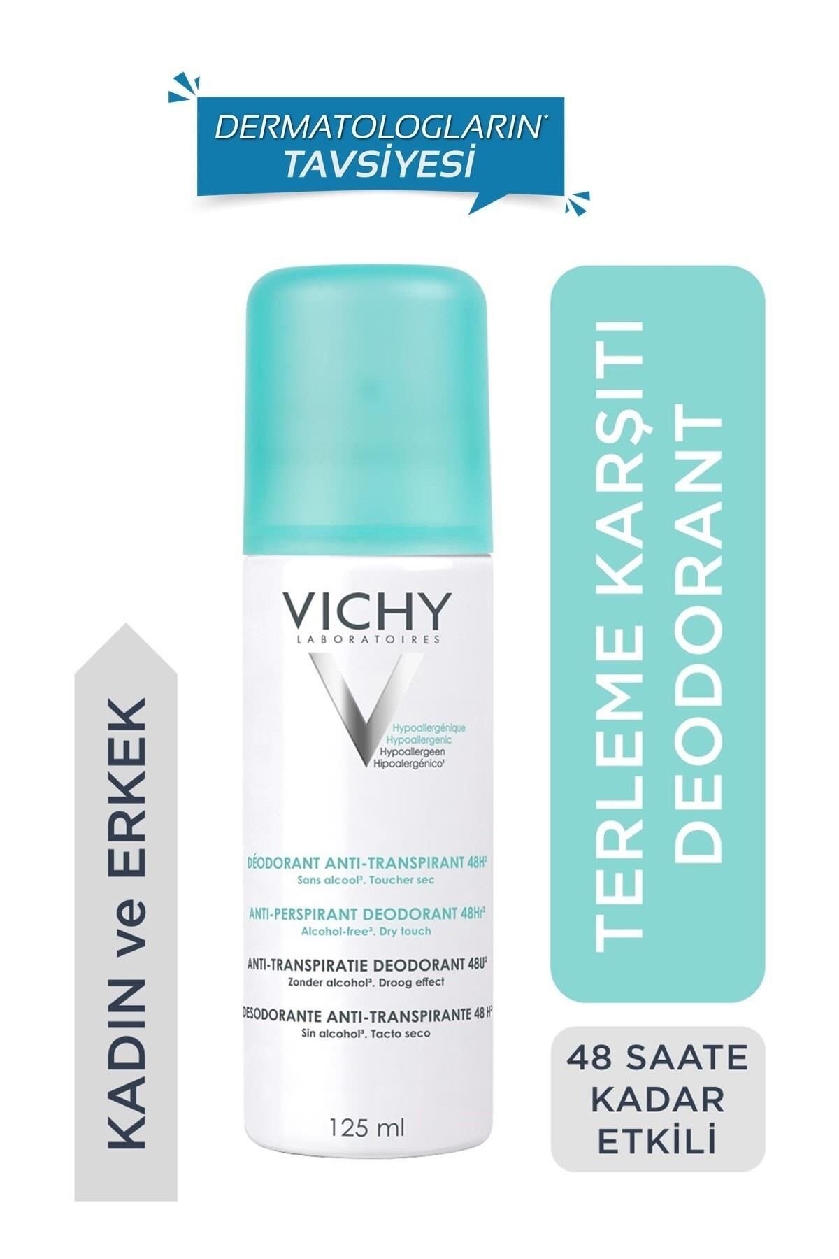 Vichy Anti-Transpirant Terlemeye ve Kötü Kokulara Karşı 48 Saat Etkili İz Bırakmayan Sprey Deodorant 125ml