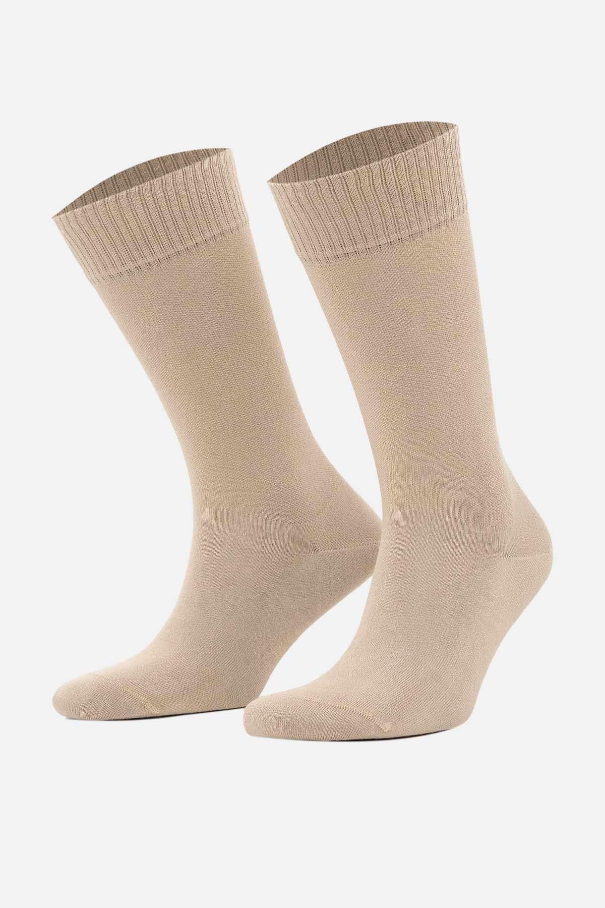 Mısırlı Erkek Modal Tekli Bej Diyabet Lastiksiz Soket Çorap M 66000 B