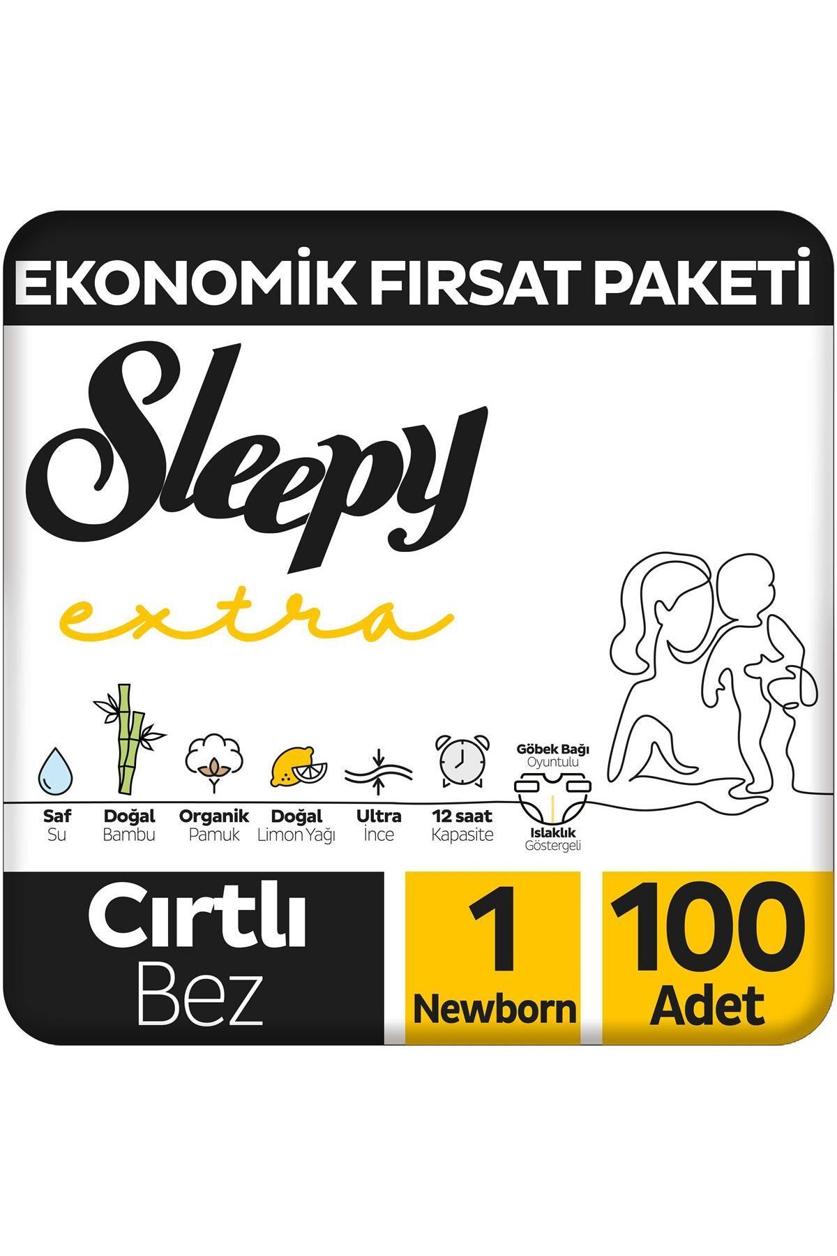 Sleepy Extra Günlük Aktivite Ekonomik Fırsat Paketi Bebek Bezi 1 Numara Newborn 100 Adet
