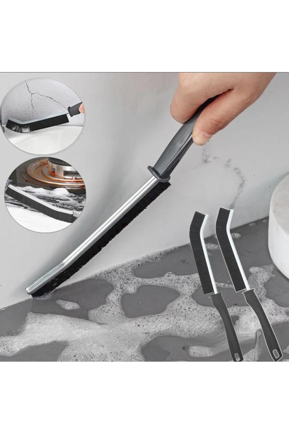 Hayveys Uzun İnce Saplı Çok Amaçlı Kıl Temizlik Fırçası Banyo Mutfak Detay Temizleme