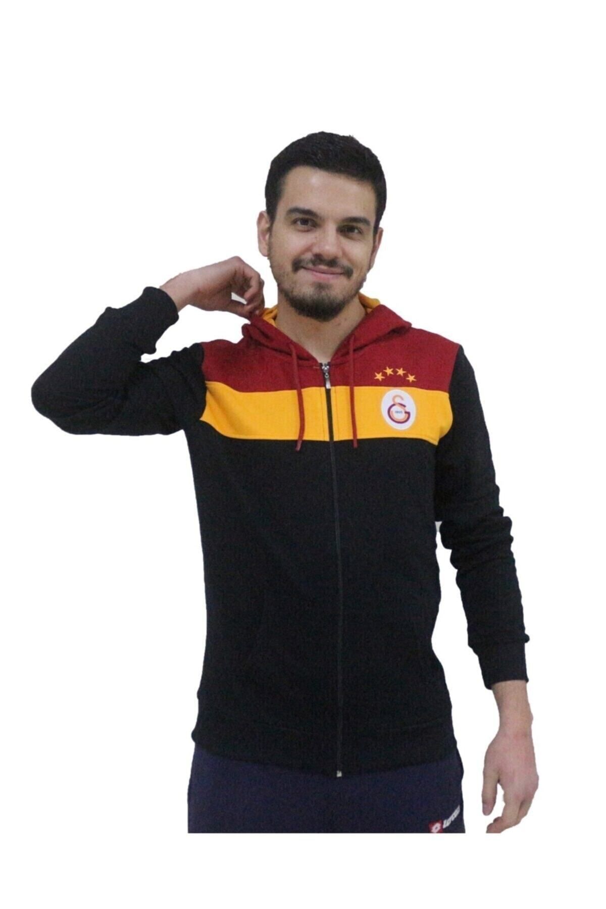 Galatasaray Lisanslı Fermuarlı Siyah Sweatshirt