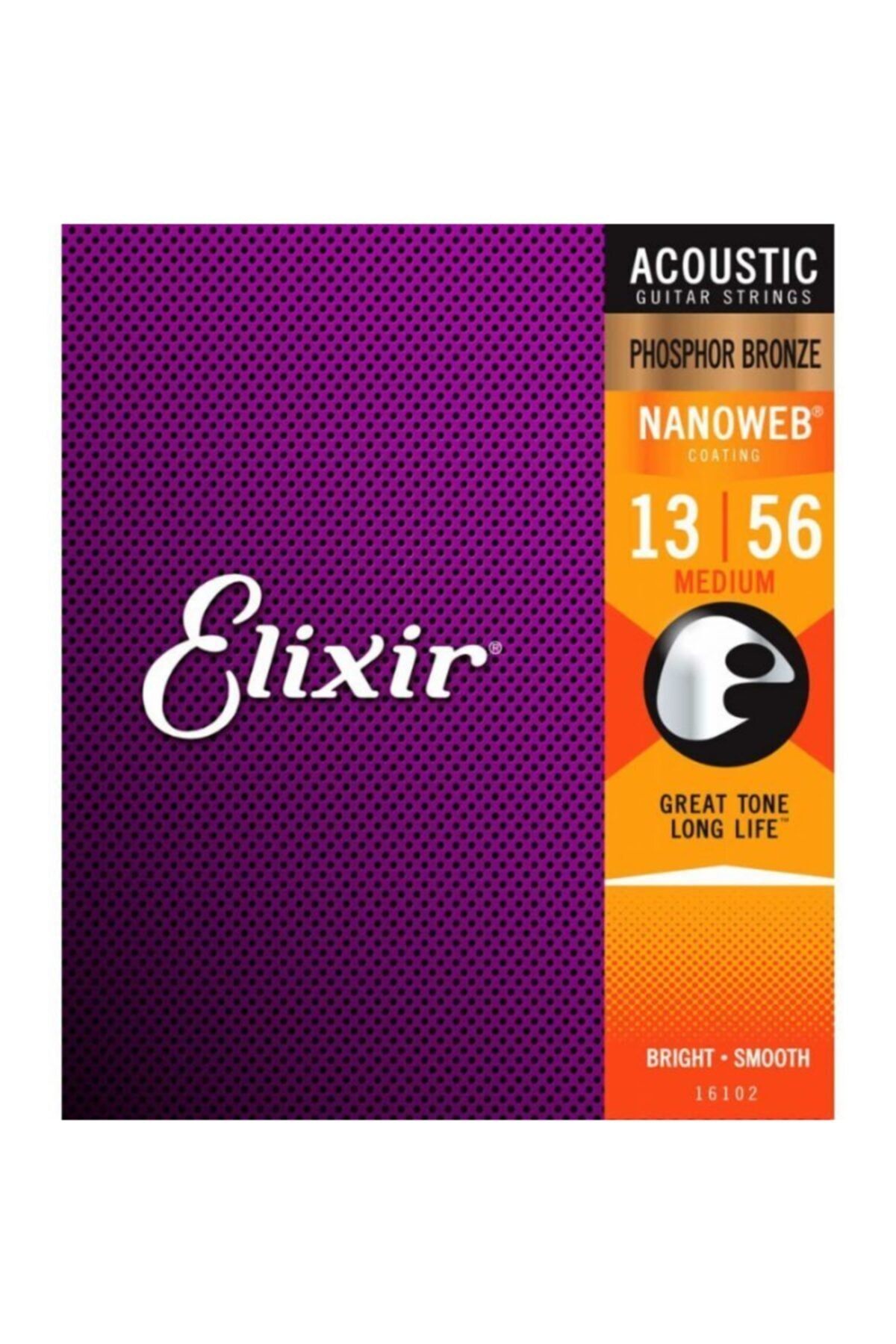 Elixir 16102 Nanoweb Phosphor Bronze Akustik Gitar Teli (13-56)