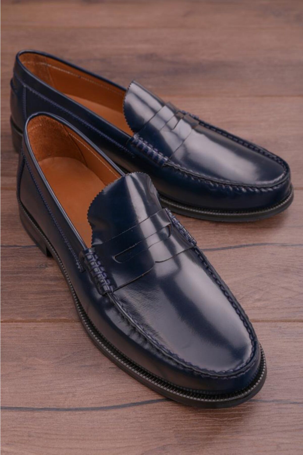 Calvano Hakiki Deri Lacivert Erkek Klasik Ayakkabı