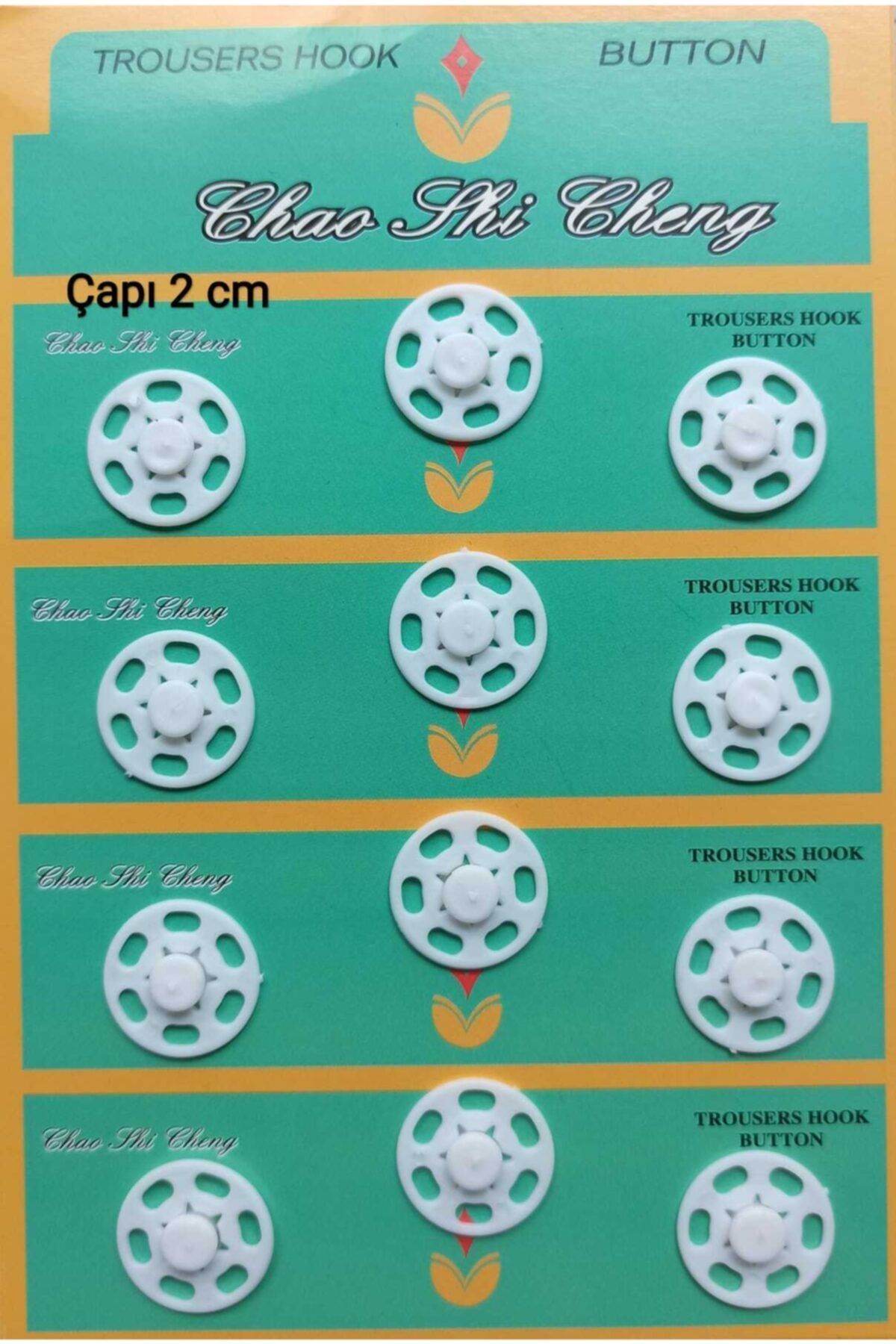 Bemsa Çıtçıt Düğme Plastik Çapı 2,0 Cm.beyaz Renk.1 Paket 12 Adet