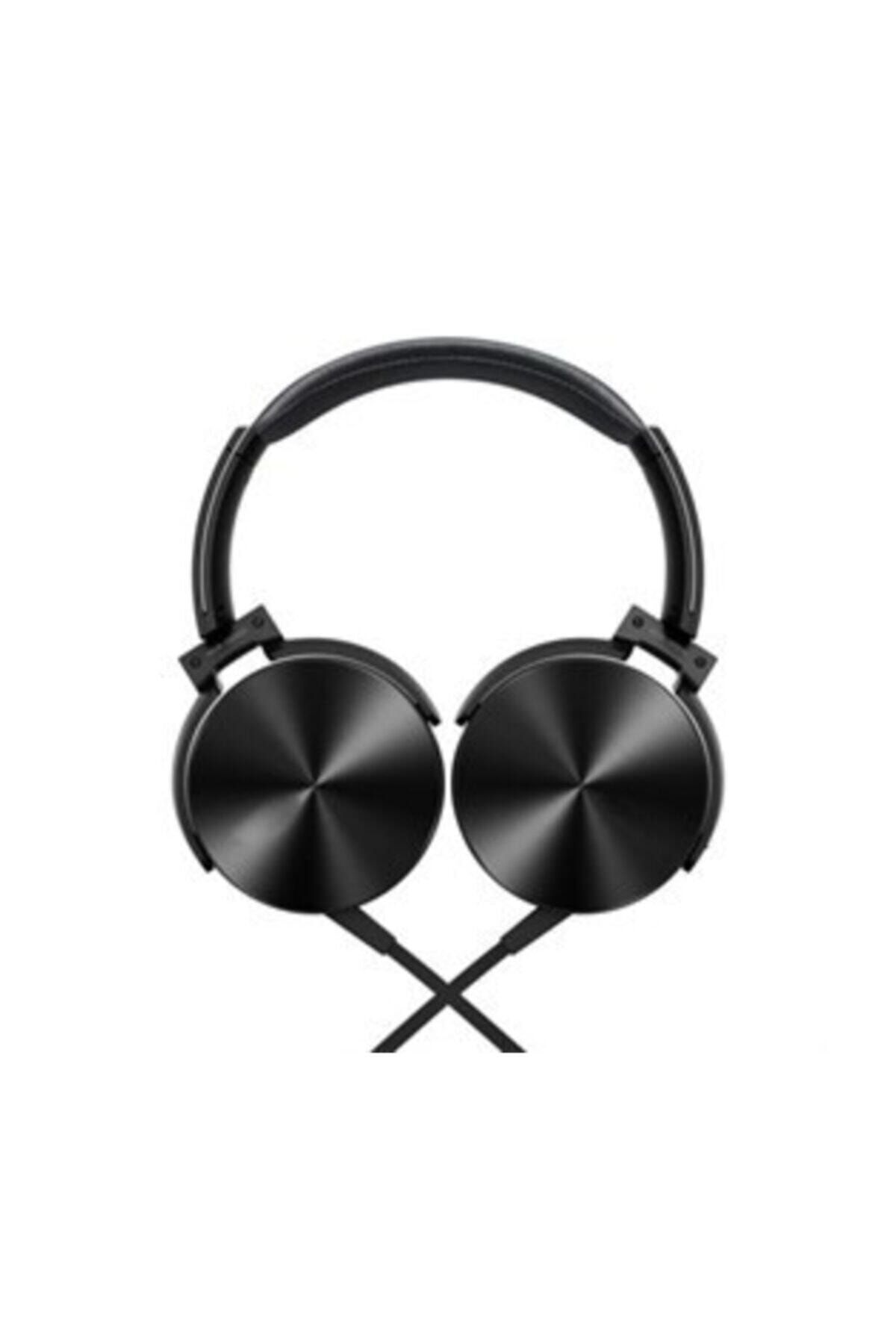 Polygold Extra Bass Kablolu Mikrofonlu Kulak Üstü Kulaklık Siyah